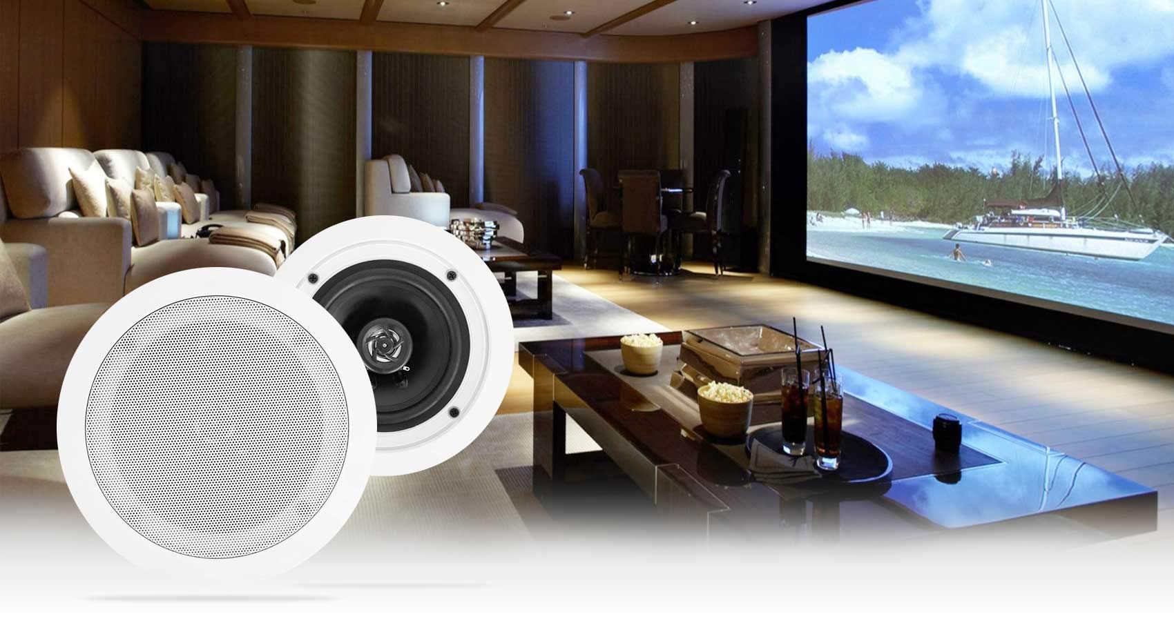 Rockville Bundle Rock Zone 8 8-Channel 1000W RMS Multi Room Receiver/Amplifier Bundle with (8) HC55 White 5.25" 300 Watt in-Ceiling Home Theater Speakers 8 Ohm (9 Items) 4