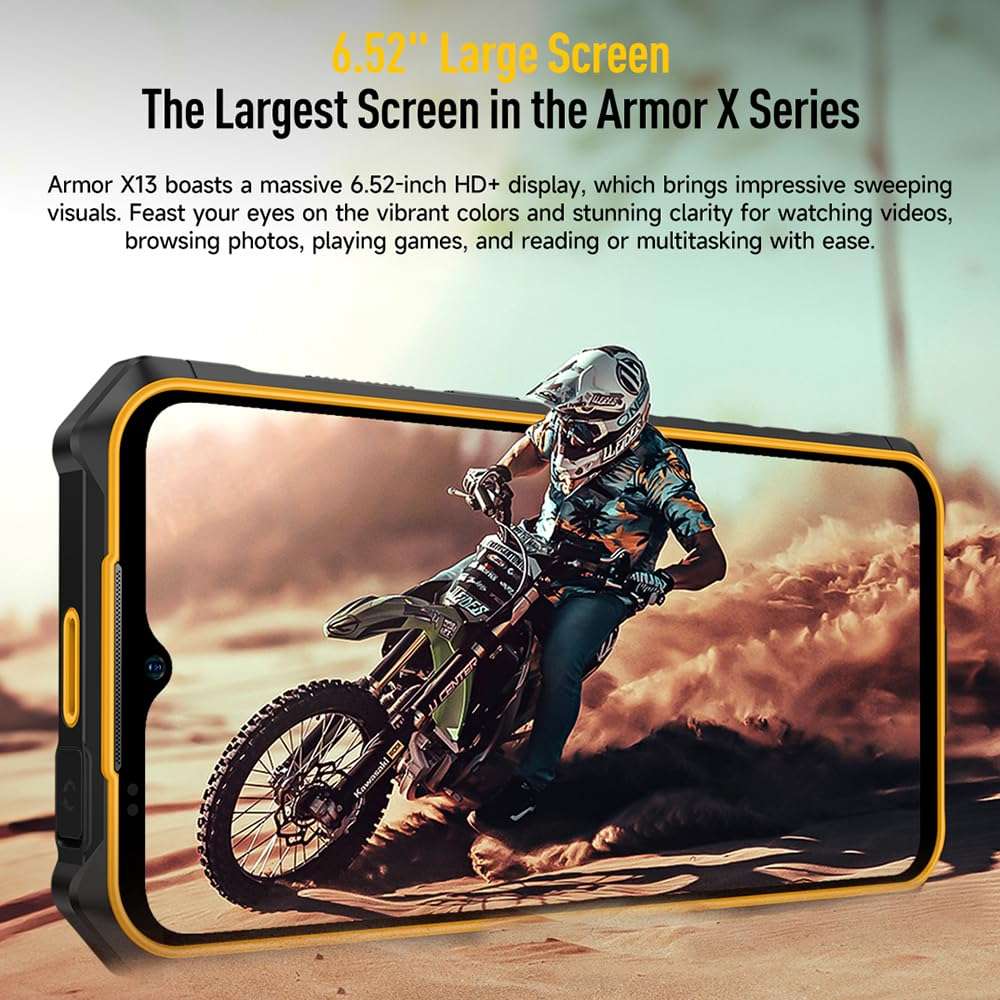 Ulefone Armor X8 (2022) Unlocked Rugged Smartphone Android 11 Octa-core 4GB + 64GB Waterproof Cell Phone, 13MP Triple Rear Camera, 5.7" HD+ Display 5080mAh Battery, Dual SIM 4G Rugged Phone -Black 6