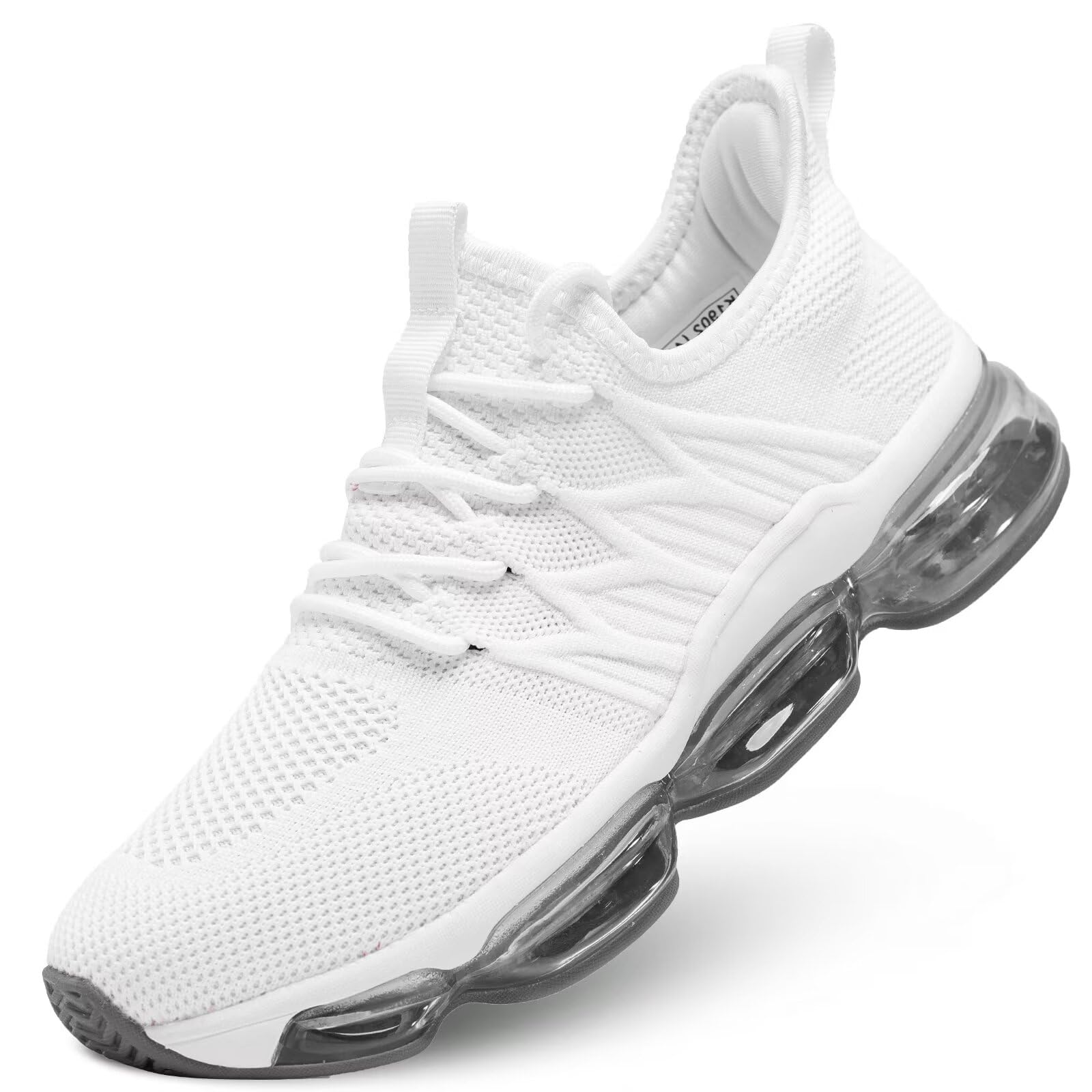 Mens Running Shoes Air Cushion Walking Basketball Sneakers Fashion Tennis Breathable Sport Gym Fitness Cross Trainers White 1