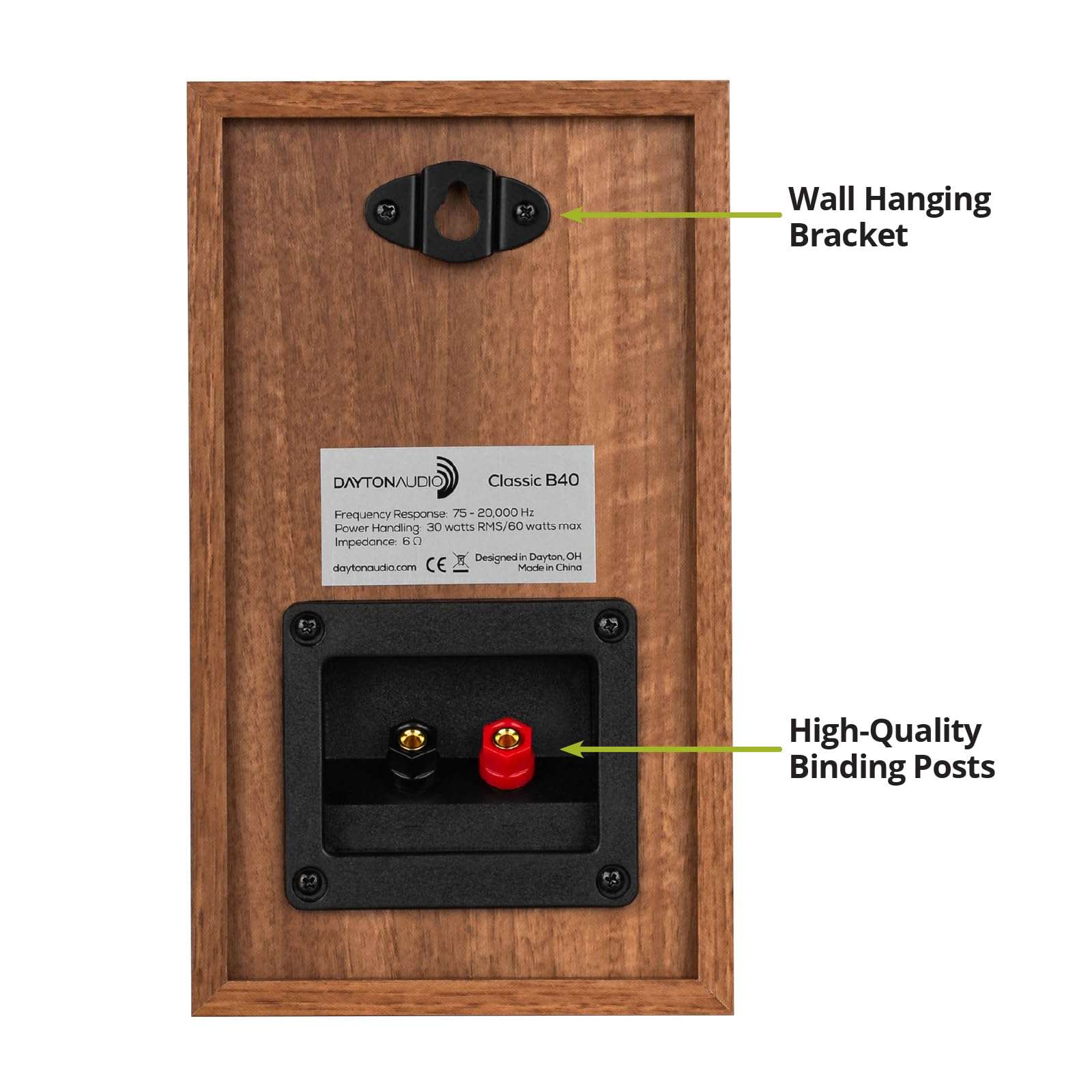 Dayton Audio Classic B40 Bookshelf Speaker Pair (Wood) 6