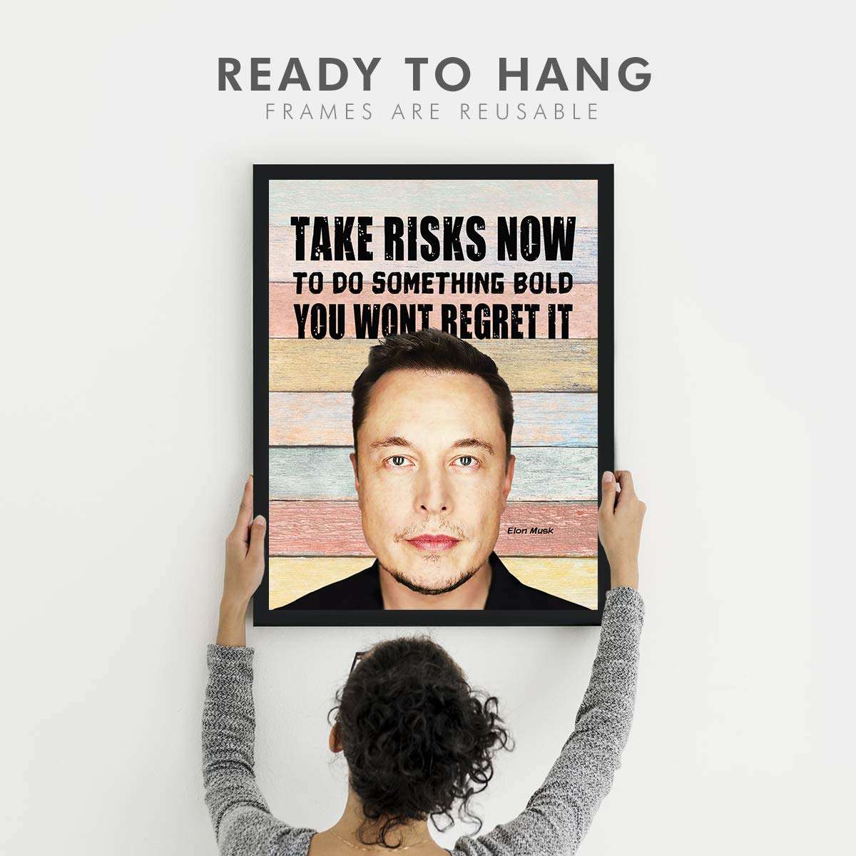 Chaka Chaundh - Elon Musk Framed Posters - Motivational Quotes Frames - Poster With Frame - Elon Musk Frame – Inspirational Quotes Wall Frames - (13.6 X 10.6 Inches) 4