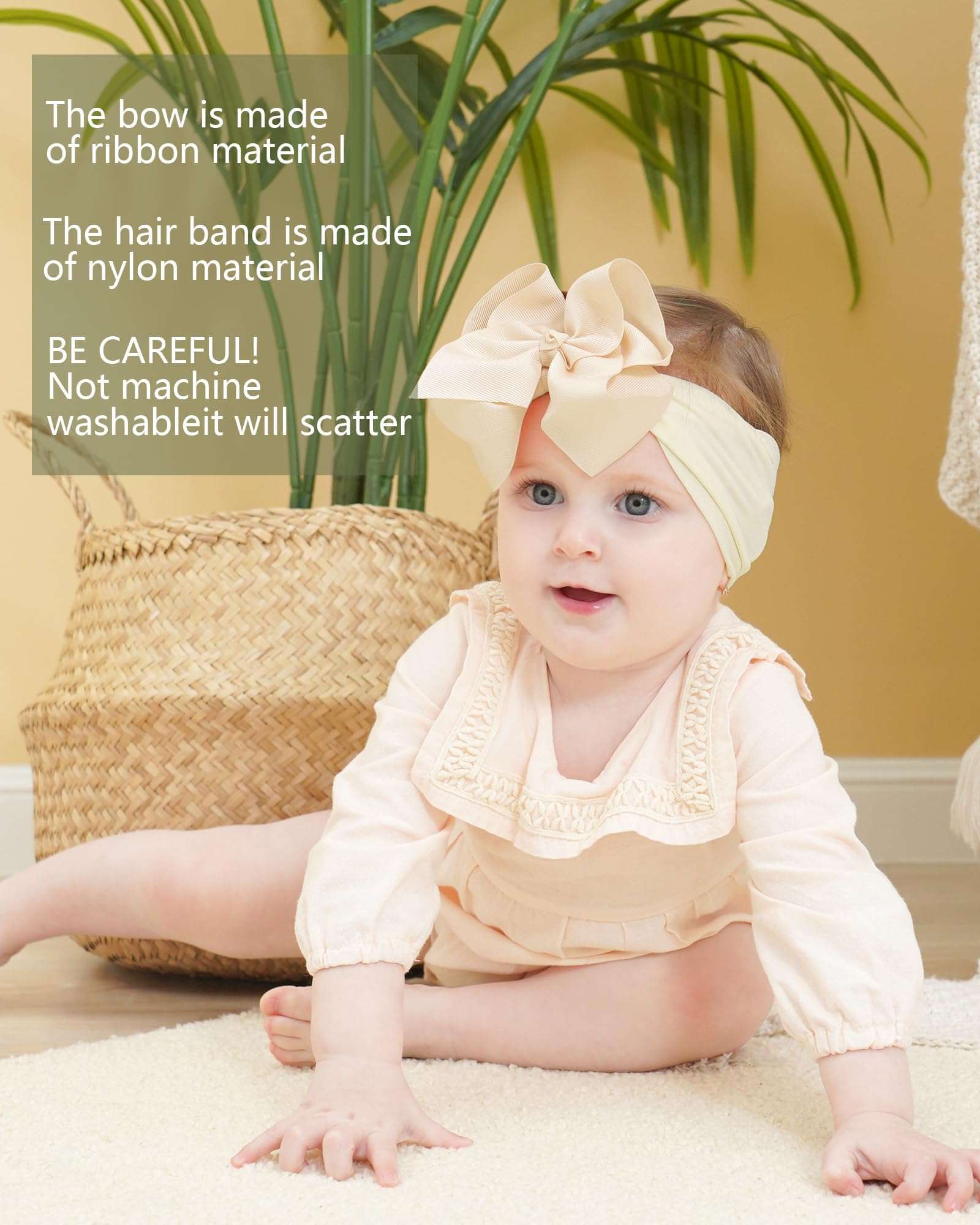 doboi 20pcs Baby Girls Bows Headbands Nylon Hairbands Ribbon Bow Elastic Hair Accessories for Newborns Infants Toddlers and Kids 4