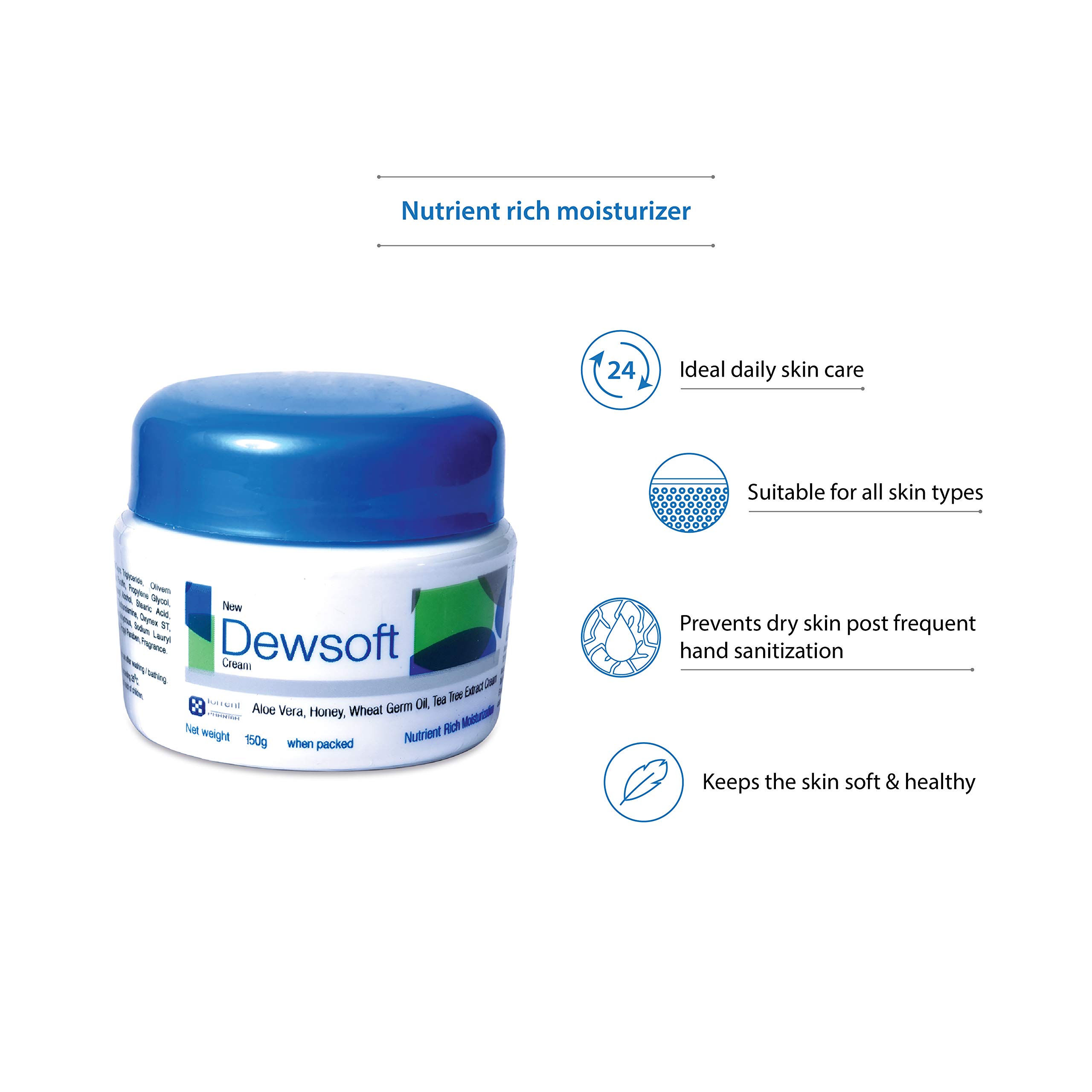 New Dewsoft Cream, Moisturizer To Keep The Skin Soft, Healthy & Glowing, 150 G Cream 6
