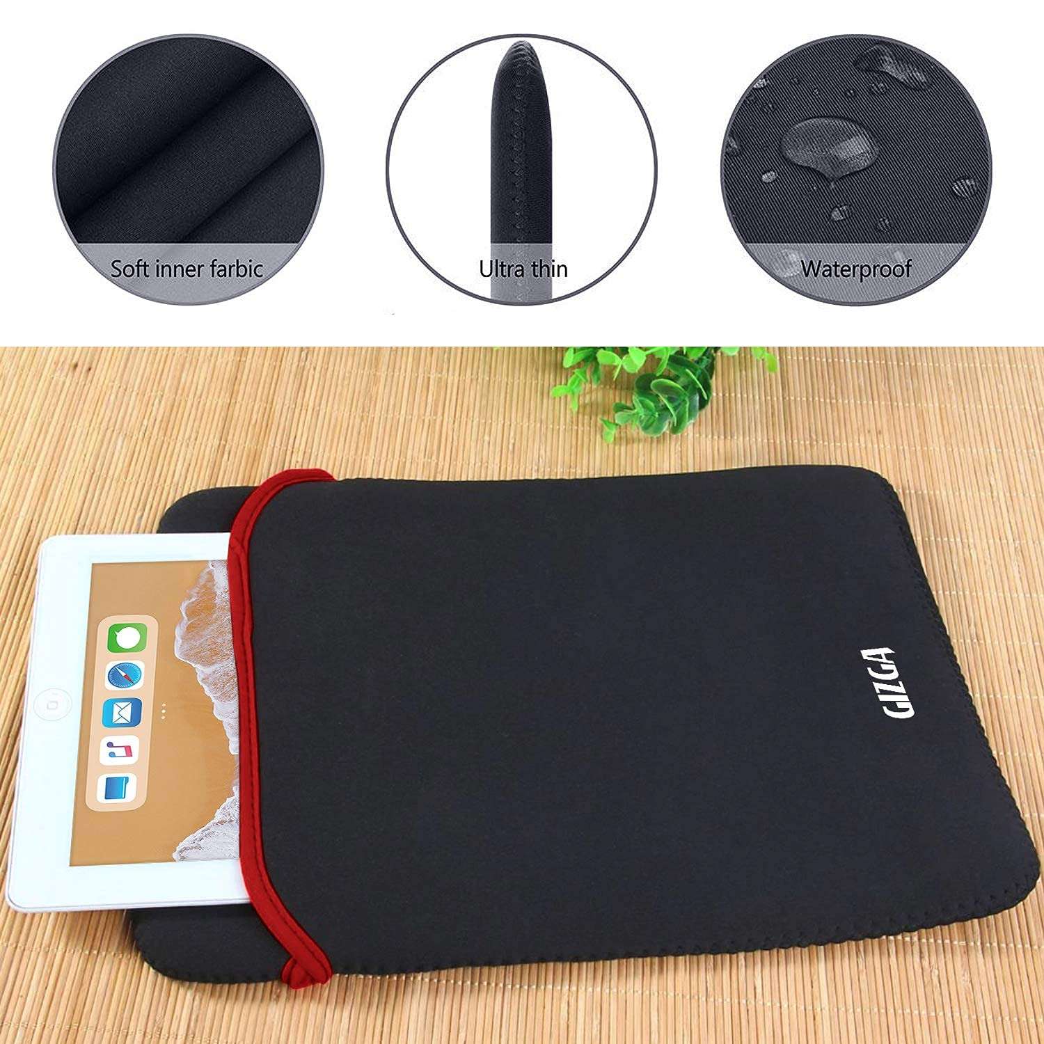 Club-Laptop Neoprene Reversible for 15.6-inches Laptop Sleeve - Black-Red 6