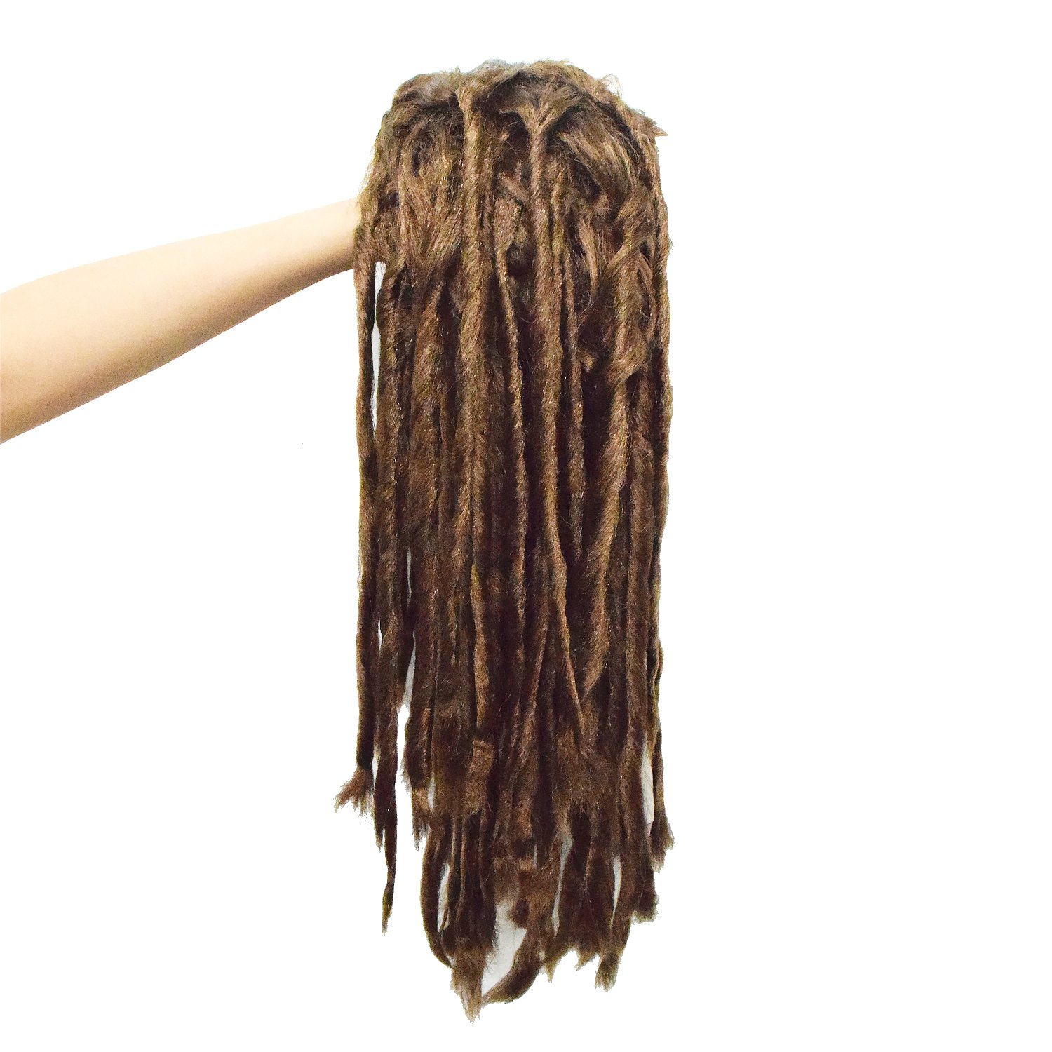 IMOSA Premade Synthetic Cosplay Reggae Dreadlocks Wig African American Wigs (Brown) 3