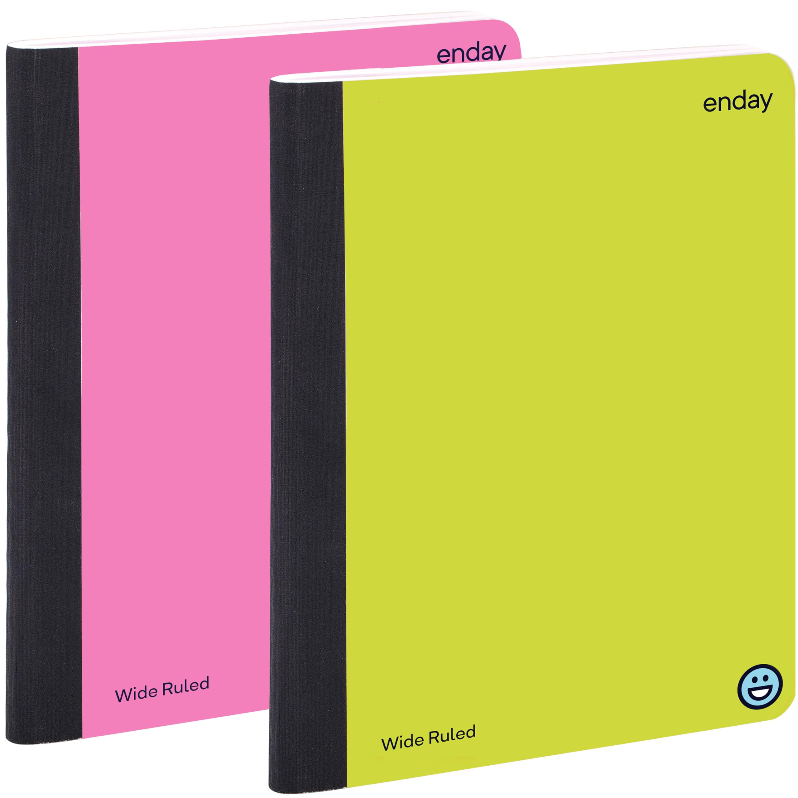 Enday Composition Notebooks Wide Ruled Paper, Hard Cover Composition Notebook, Premium Lined Composition Books, 100 Sheets Ruled Notebook, Pink and Yellow (2 Pack) 1