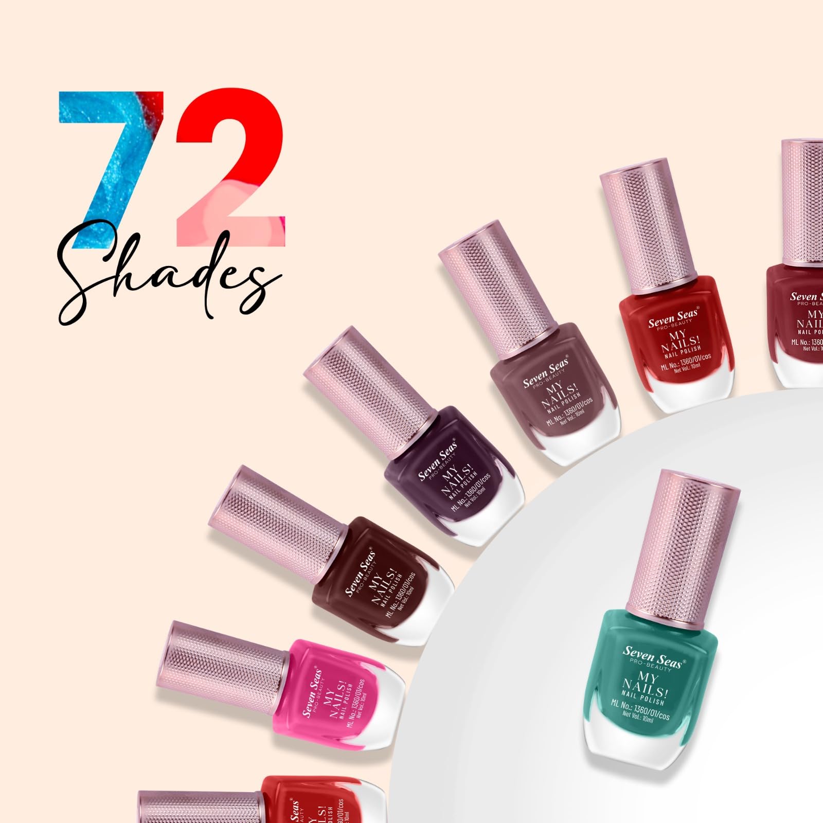 Seven Seas My Nails Nail Polish, High Colour Pay Off, Long Lasting, Quick Drying, Chip Resistant, Non-Staining, 10ml (201, 10ml) 3