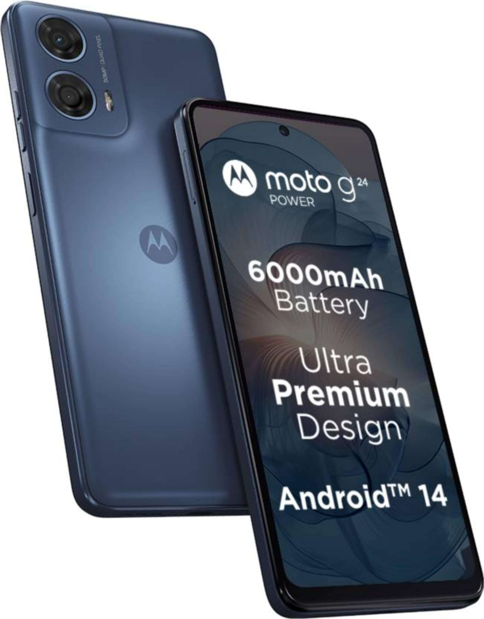 Motorola G24 Power (Ink Blue, 4GB RAM, 128GB Storage) | Expandable Upto 1 TB | up to 8GB with RAM Boost | 50 MP Quad Pixel Camera | MediaTek Helio G85 | 6000 mAh Battery & 33 W TurboPower Charger 1