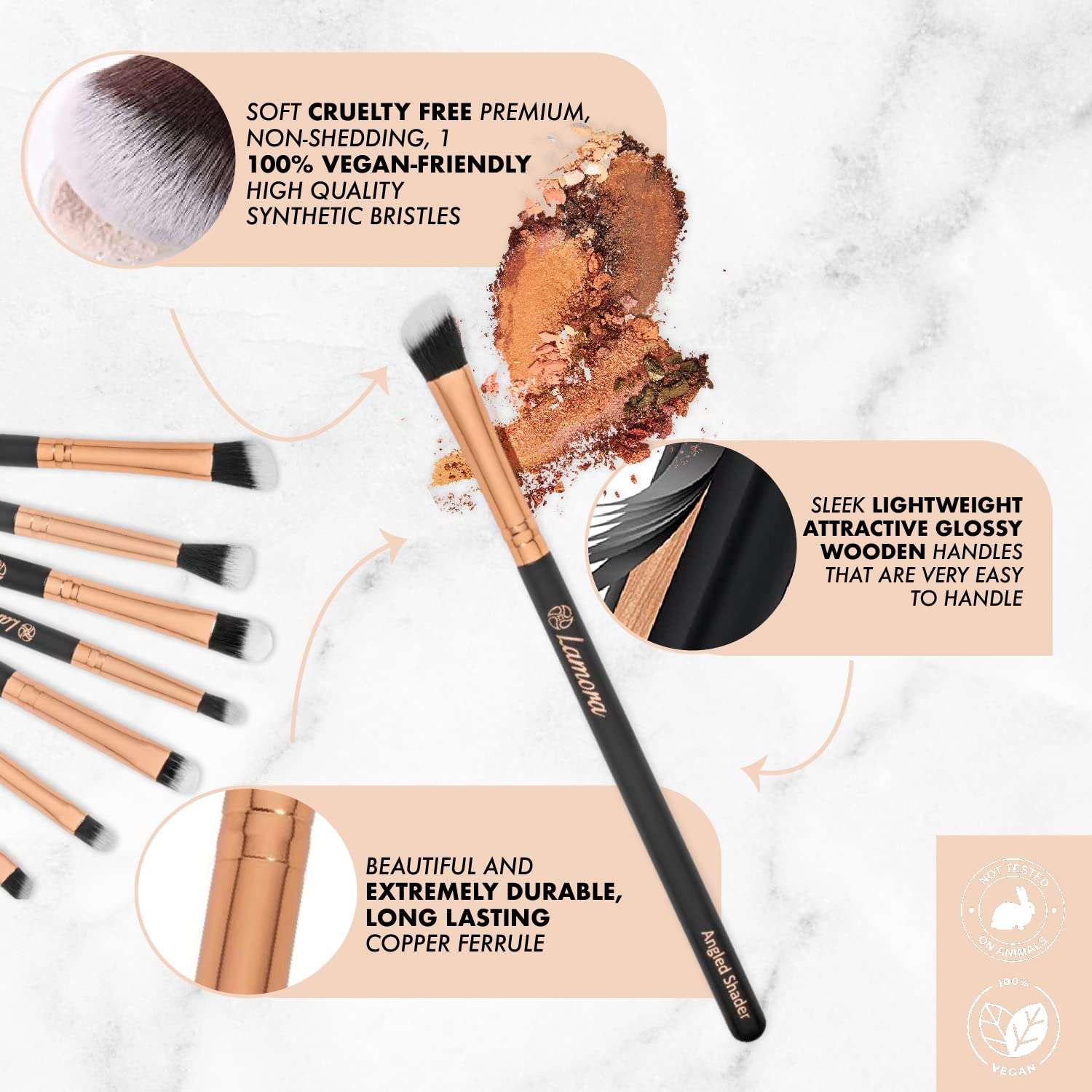 Eye Makeup Brushes Eyeshadow Brush Set - 7pcs Soft Synthetic Eyeshadow Blending Brush Kit - For Blending Eyeshadow, Eyeliner, Crease, Eyebrow - Long Lasting, Apply Better, Flawless Look Makeup 3