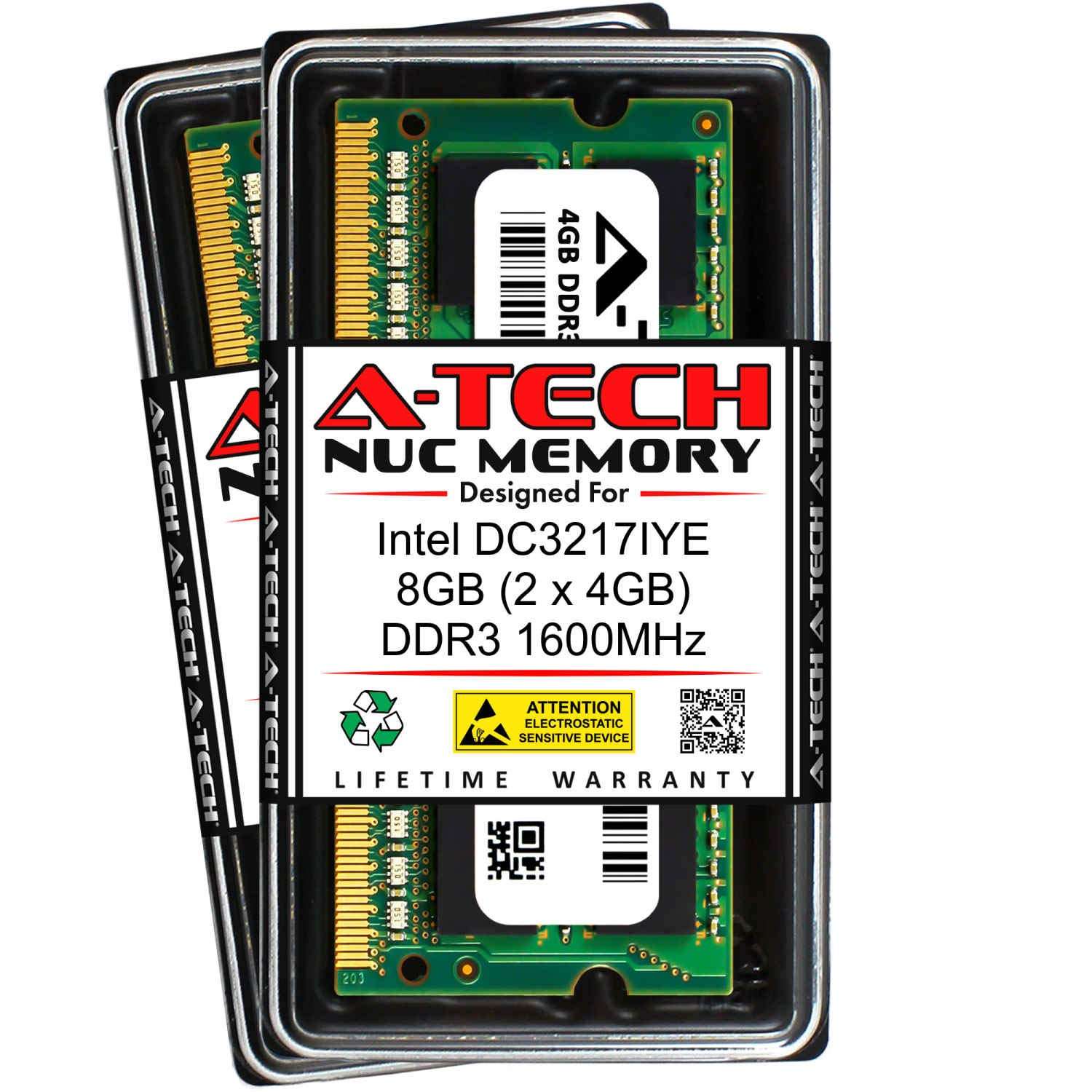 A-Tech 8GB (2 x 4GB) RAM for Intel DC3217IYE NUC Kit | DDR3 1600MHz PC3-12800 1.5V SODIMM Memory Upgrade Kit 1