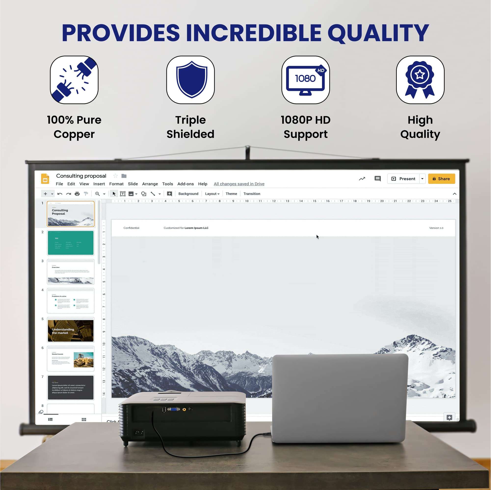 AURUM CABLES HDMI to VGA Cable for Monitor 3 Feet, Gold Plated Male to Male 1080P Compatible with PC, Computer, Laptop, Desktop, HDTV, Projector, Roku, Xbox, Pi, Raspberry, and More, Black 3