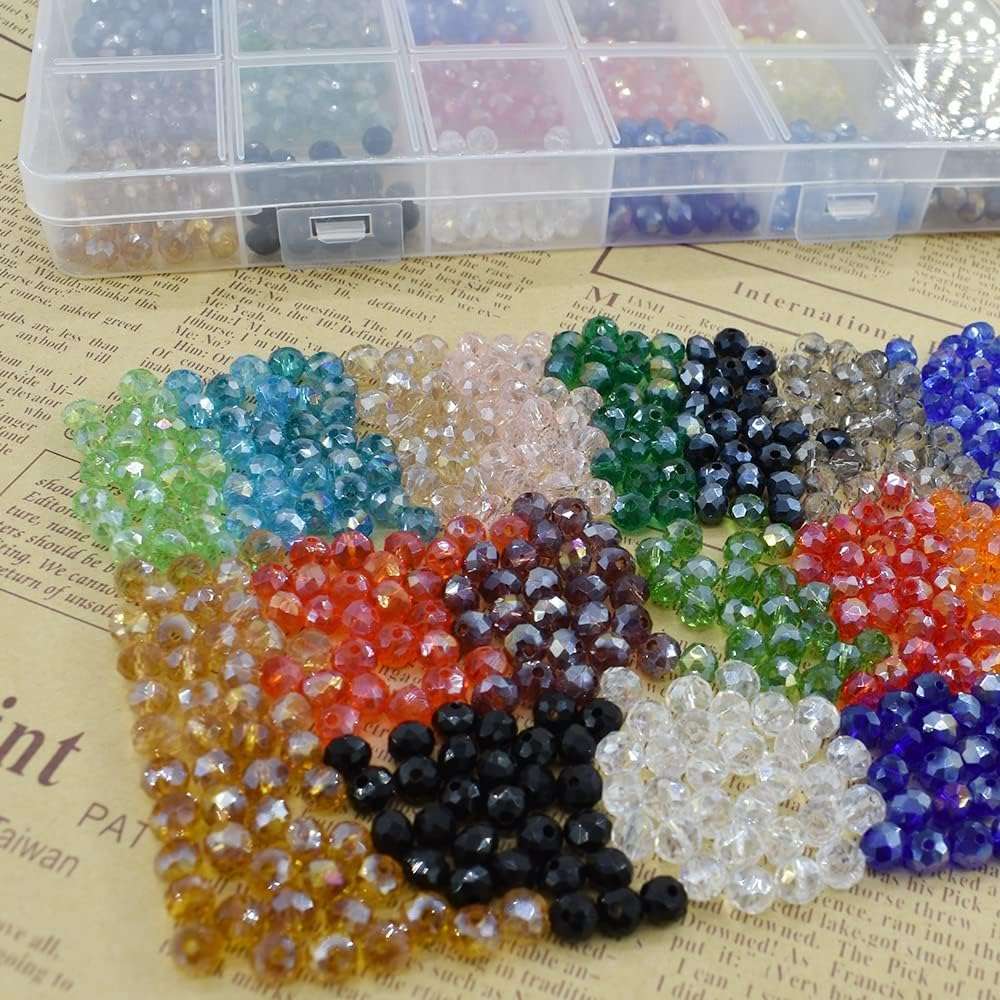 Diy Crafts 17057 2mm 3mm 4mm 6mm 8mm Rondelle Austria Faceted Crystal Beads Glass Beads Round Loose Spacer Beads for Jewelry Making, 3mm 145 Piece 3