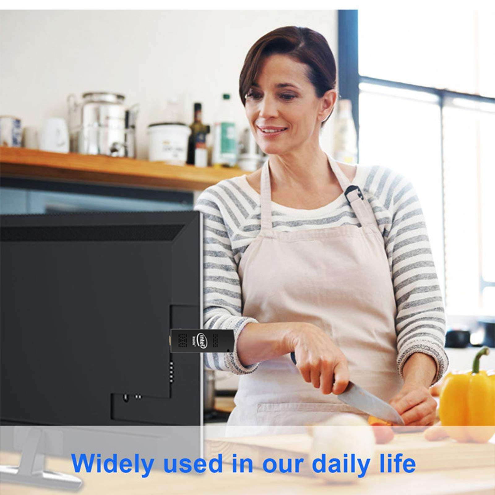 AKLWY Mini PC Stick Pocket PC with Intel Atom Z8350 & Windows 10 Pro 4GB RAM 64GB ROM Support Auto-On After Power Failure,Support 4K HD,Dual Band WiFi 2.4G/5G, BT 4.2 2