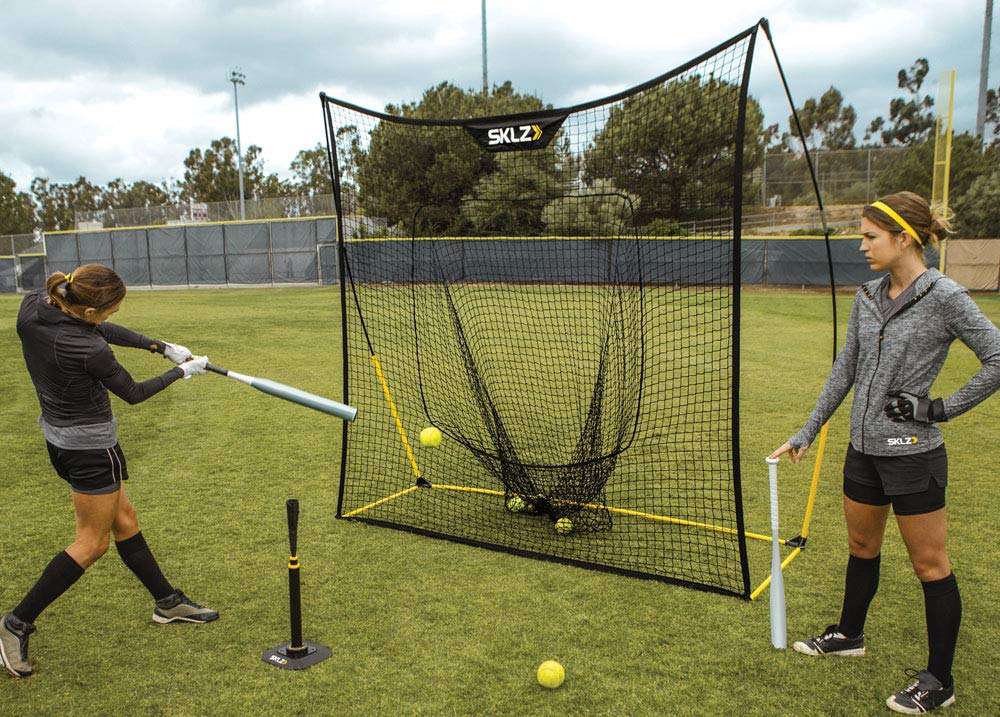 SKLZ Quickster Portable Baseball Hitting Net for Baseball and Softball, 8 x 8 feet with Vault 5