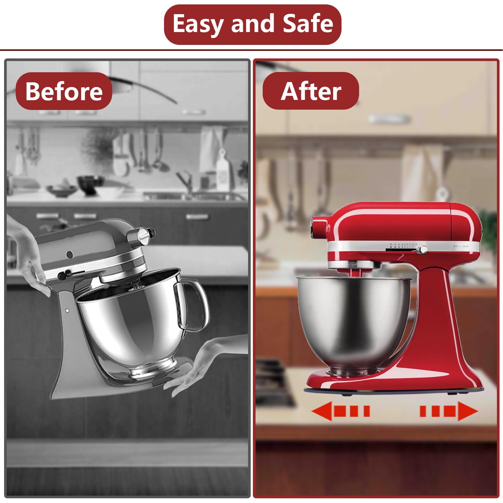 Kitchen Aid Slider for Countertop 4.5-5 QT Stand Mixer Slider Acrylic Kitchen Aid Mixer Slider Mat Single-Sided Frosted and Single-Sided Transparent Sliding Tray for Kitchen Appliance 5
