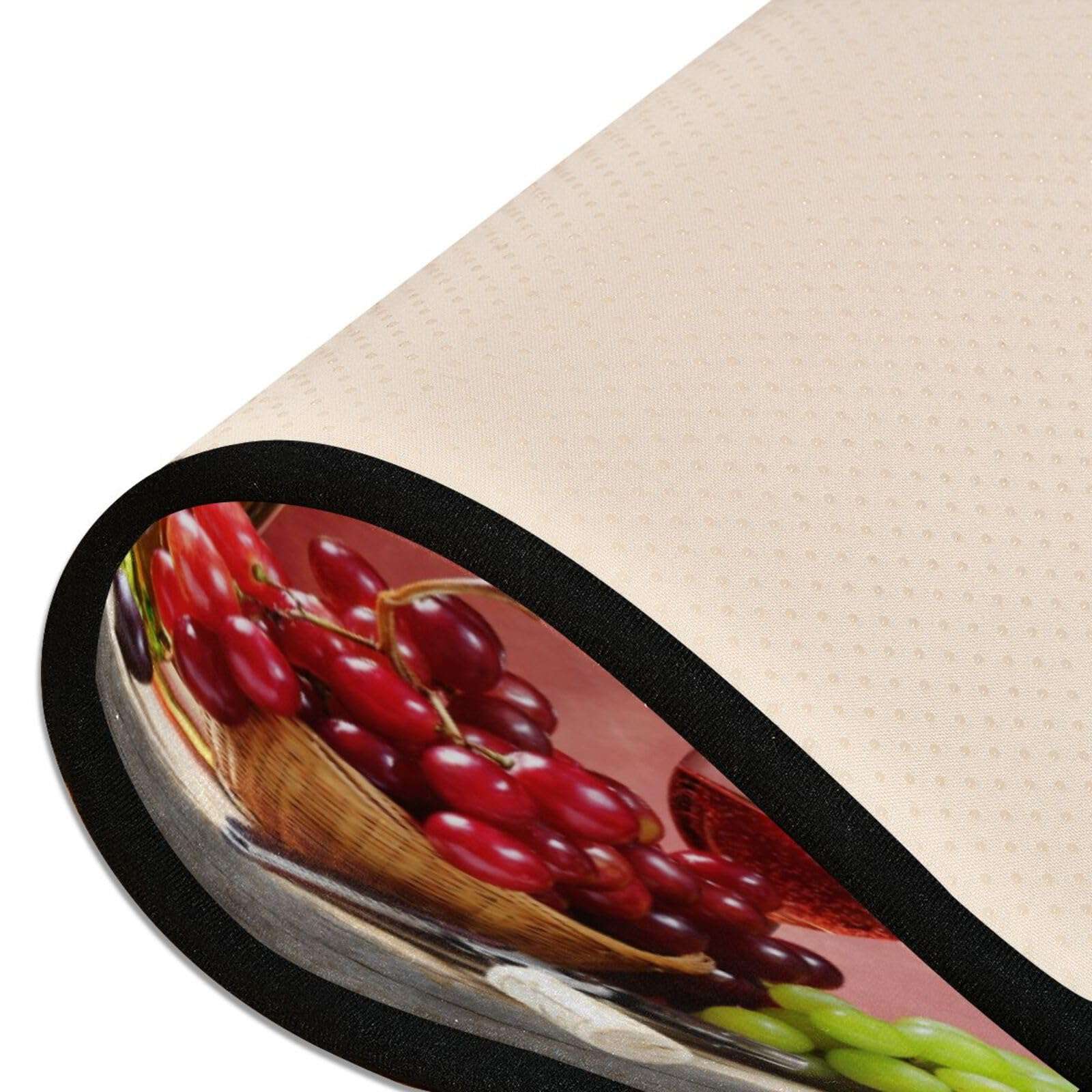 Vineyard Wine Grape Runner Rug, Soft Non Slip Long Area Rugs Floor Mat for Hallway Bedroom Living Room Kitchen 72 X 24 Inch 3