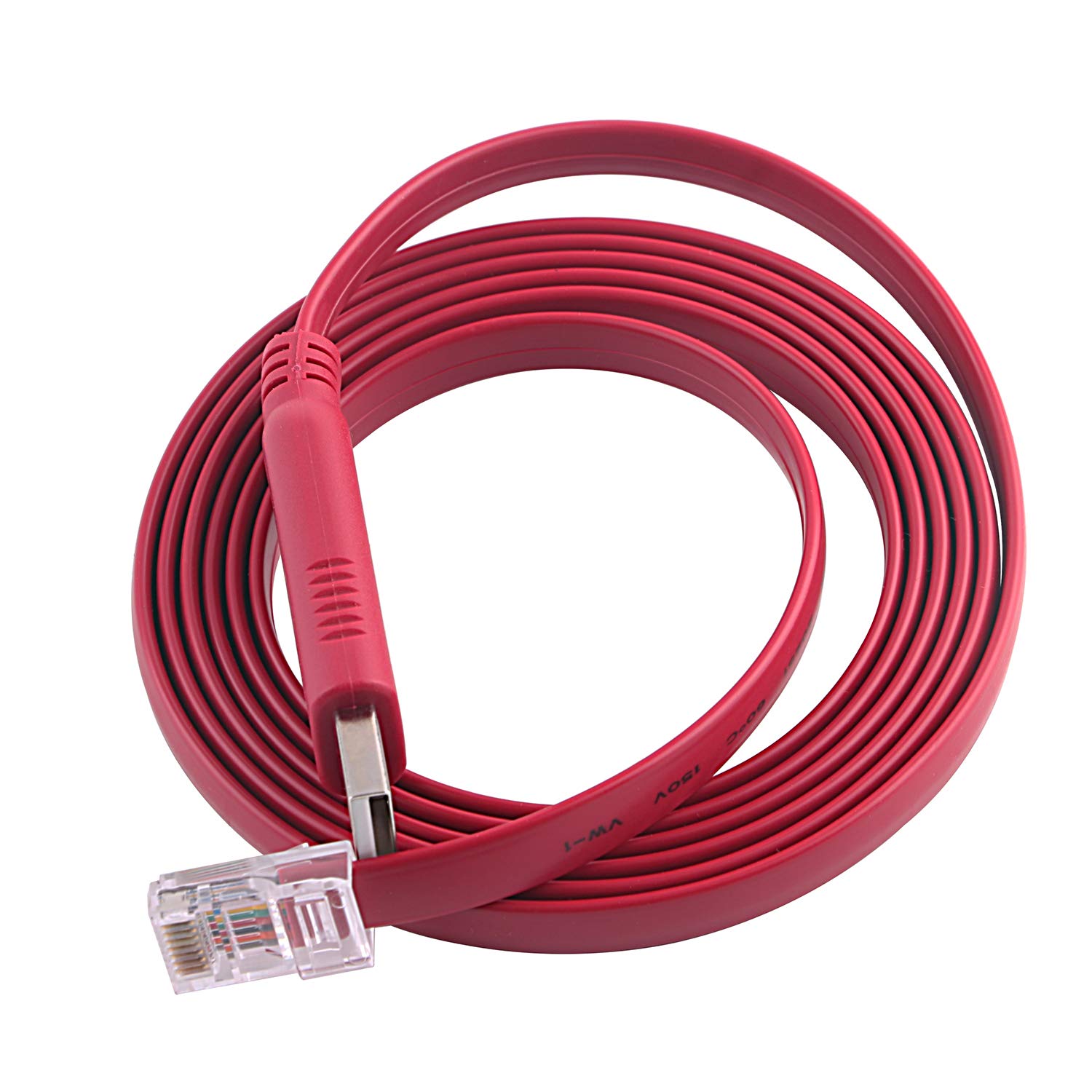 6FT USB to RS232 Serial RJ45 Console Adapter Cable for Cisco Huawei TP-Link Routers/Switches to Connect Laptop PC Support Win10 Mac Red FT232RL 5