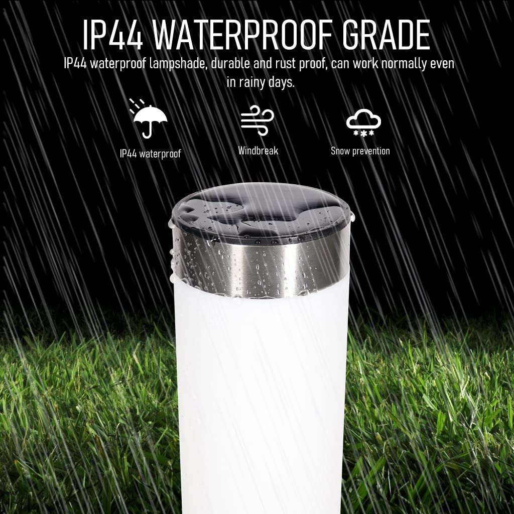 ELEPHANTBOAT® Solar Lights Outdoor Lawn Light Post Lamp LED Solar Powered Lights White Light Lawn Light Porch Light Path Way Lights, IP44 Waterproof Landscape Lighting for Garden 5