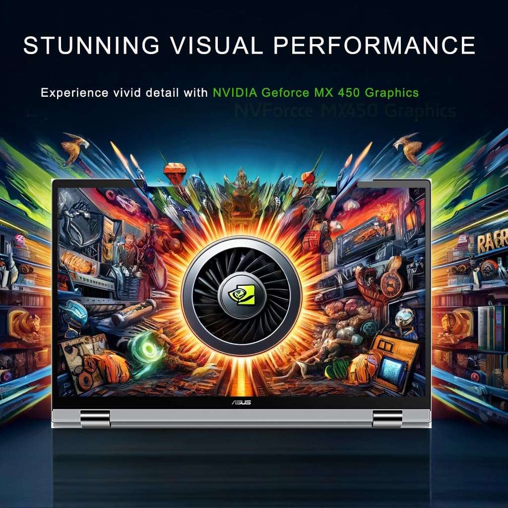 ASUS Zenbook 2-in-1 Laptop, 15.6" FHD (1920 x 1080) Touchscreen Display, AMD Ryzen 7 5700U (Beats i9-10885H) Processor, 8GB RAM | 2TB PCIe SSD, NVIDIA GeForce MX450, Backlit Keyboard, Windows 11 Pro 3