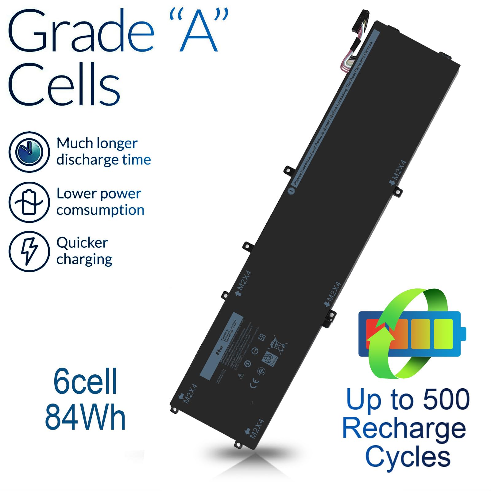 XPS 15 9550 4GVGH 1P6KD 84Wh 11.4V Battery Compatible with Dell XPS 15 9550 XPS9550,Precision 5510 Mobile Workstation,T453X 0T453X 04GVGH 01P6KD P56F P56F001 451-BBUX 15-9550-D1828T Replacement 4