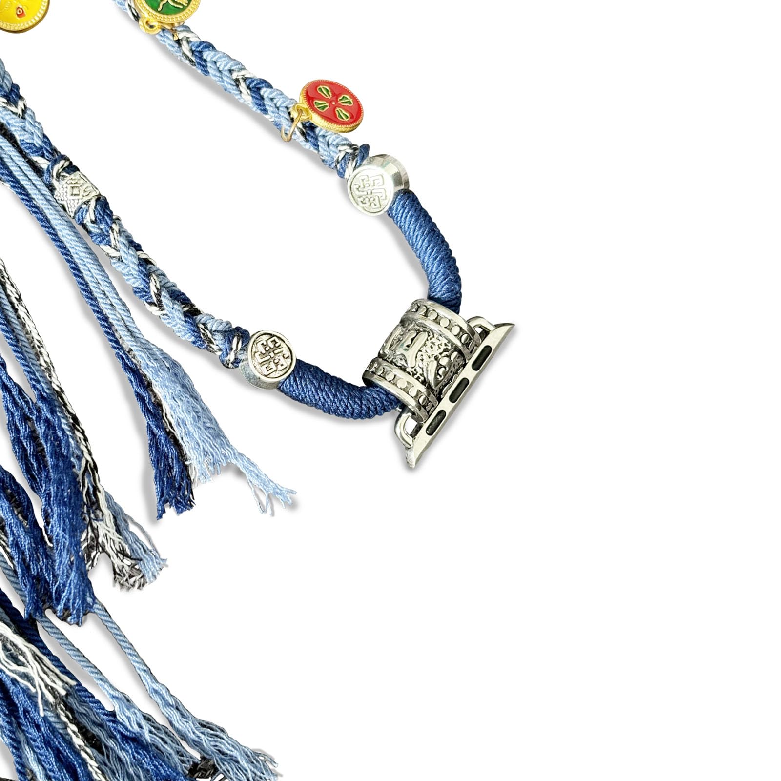 HMLXSH Necklace Adapter Pendant Compatible with Apple Watch, Hand-Woven Lanyard Connector Wristband, Blue Tether IWatch Series 8/7/6/5/4/SE/9 (38 40 41mm) 5