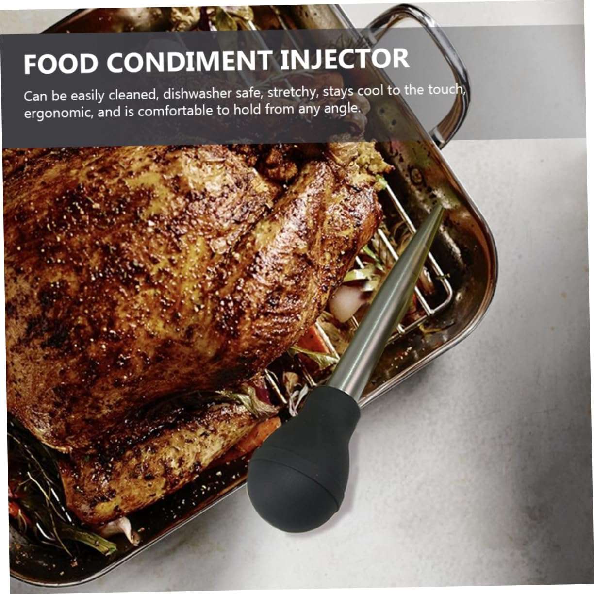 VINTORKY Innovative Kitchen Gadget Turkey Injector Marinade Injector for Meat Oil Suction Pump Easy to Use 3