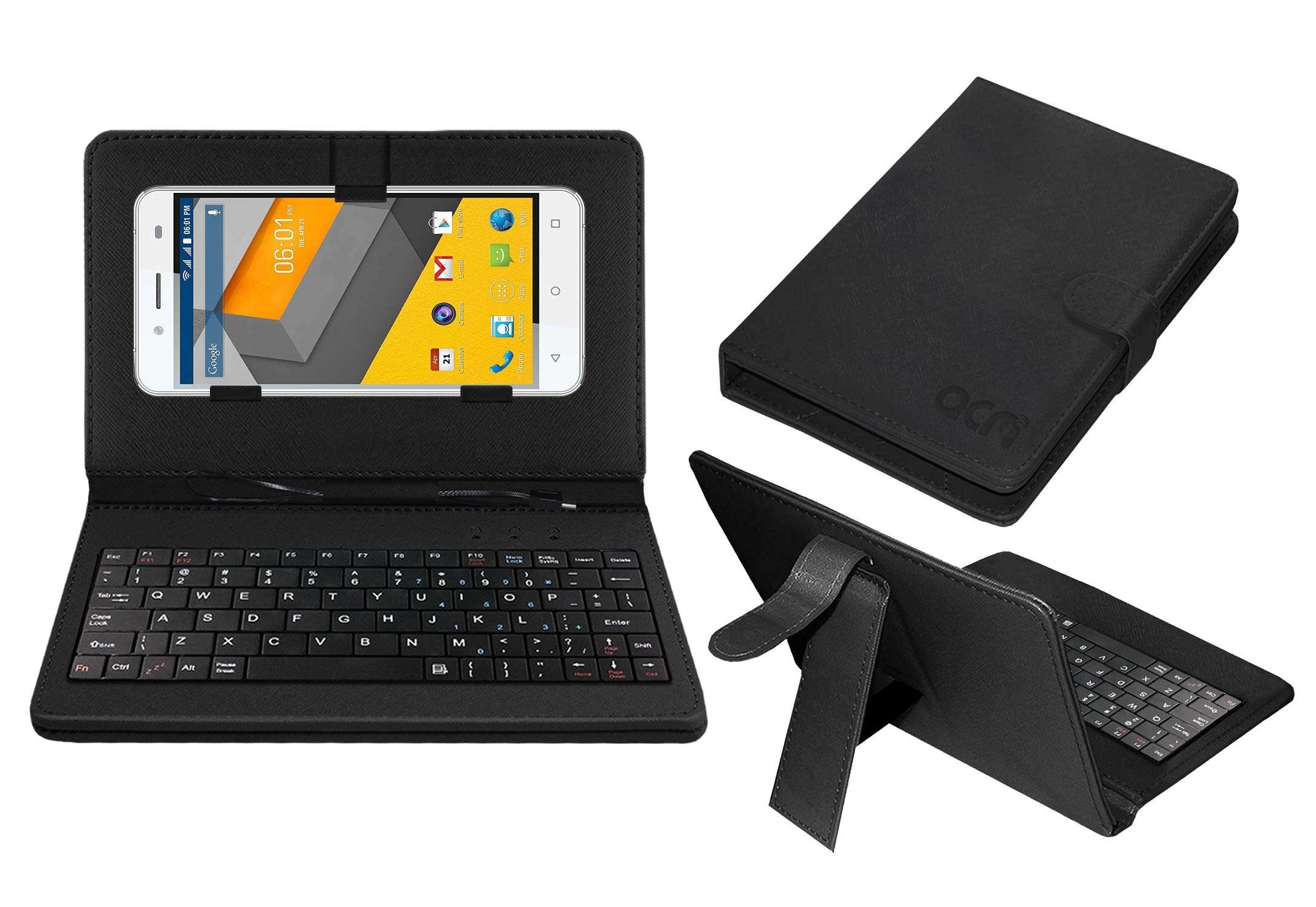 ACM Keyboard Case Compatible with Reach Allure Speed 4g Mobile Flip Cover Stand Plug & Play Device for Study & Gaming Black 1