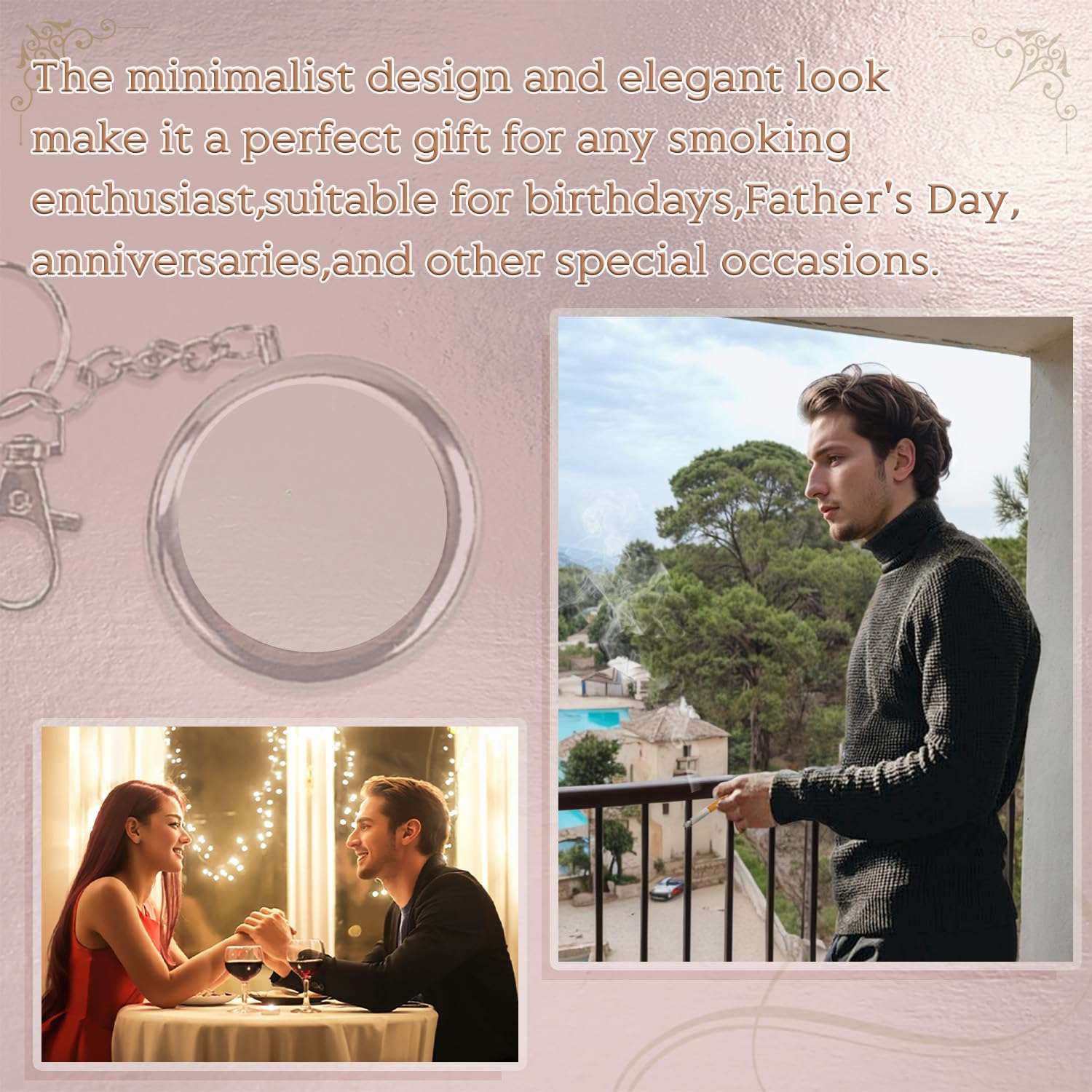 BOROLA Portable Mini Metal Ashtray with Keychain, Pop-Up Design Stainless Steel Pocket Ashtray with Lid and Cigarette Snuffer, Compact Travel Ash Holder for Outdoor, Car and Home Use 5