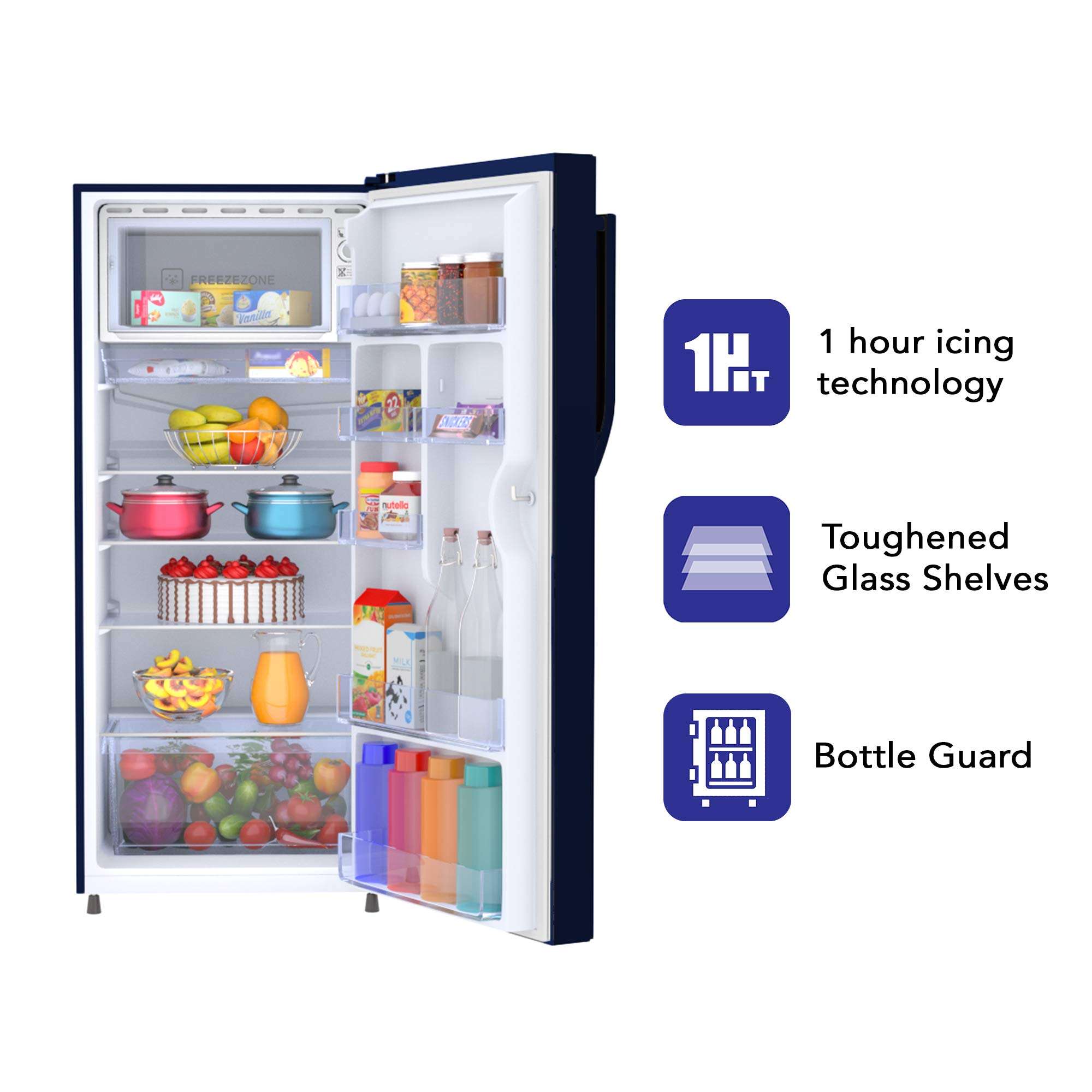 Haier 195 L 3 Star Single Door Refrigerator (HRD-1953CMF-E, Marine Freesia) 4