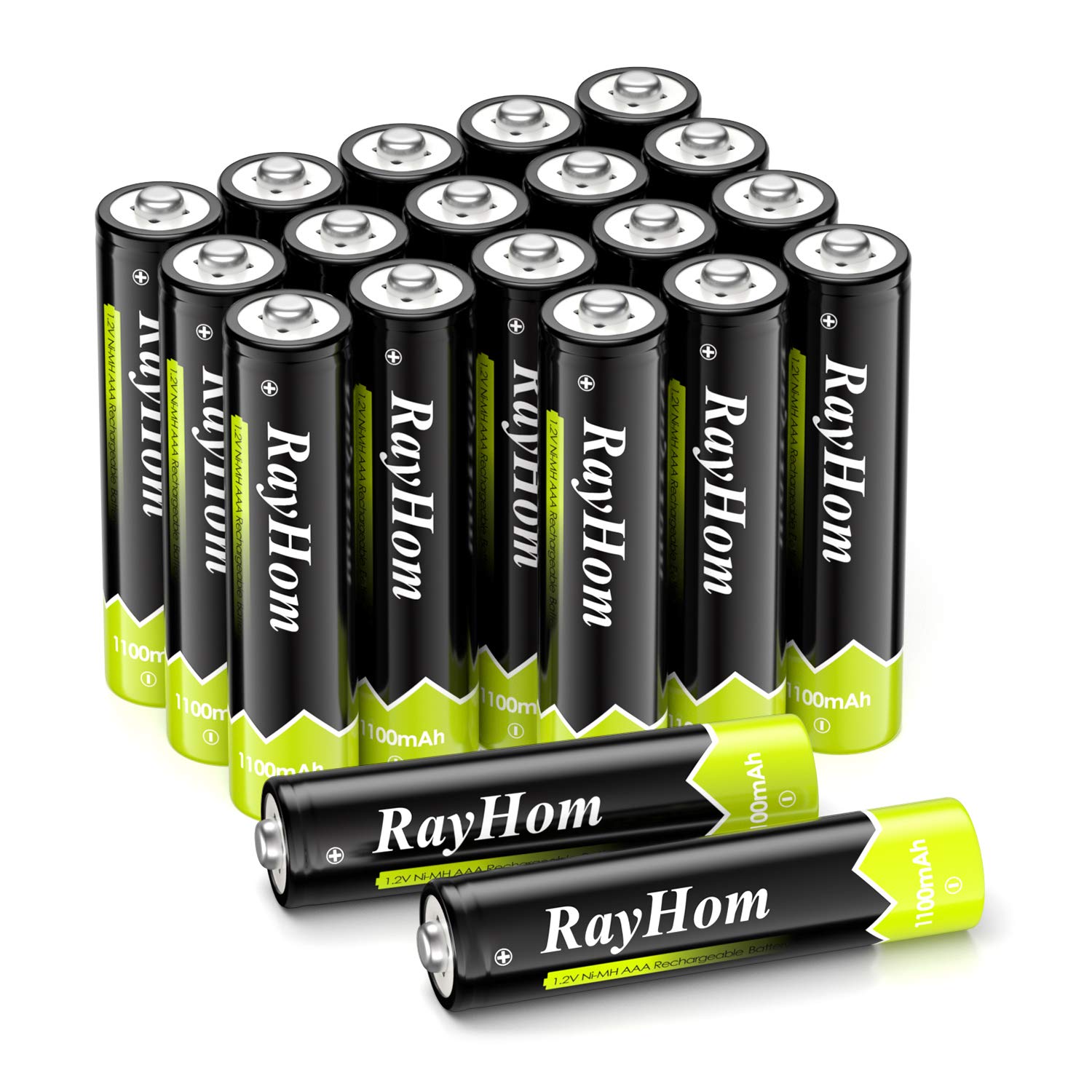 RayHom AAA Rechargeable Batteries 1100mAh Ni-MH Battery (20 Pack) 1