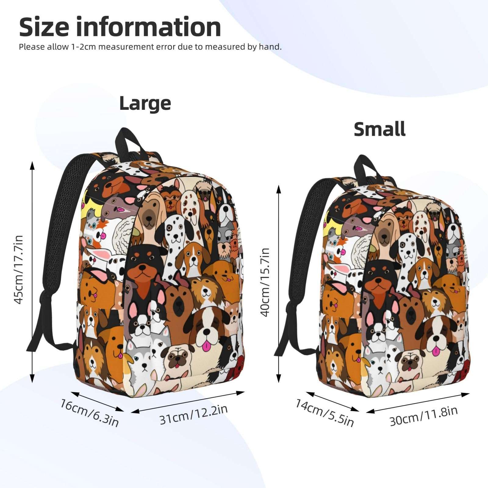 Duduho Cute Dogs Print Backpack 17.7 Inch Laptop Backpack Travel Hiking Daypack Multipurpose Bookbag For Men Women 5