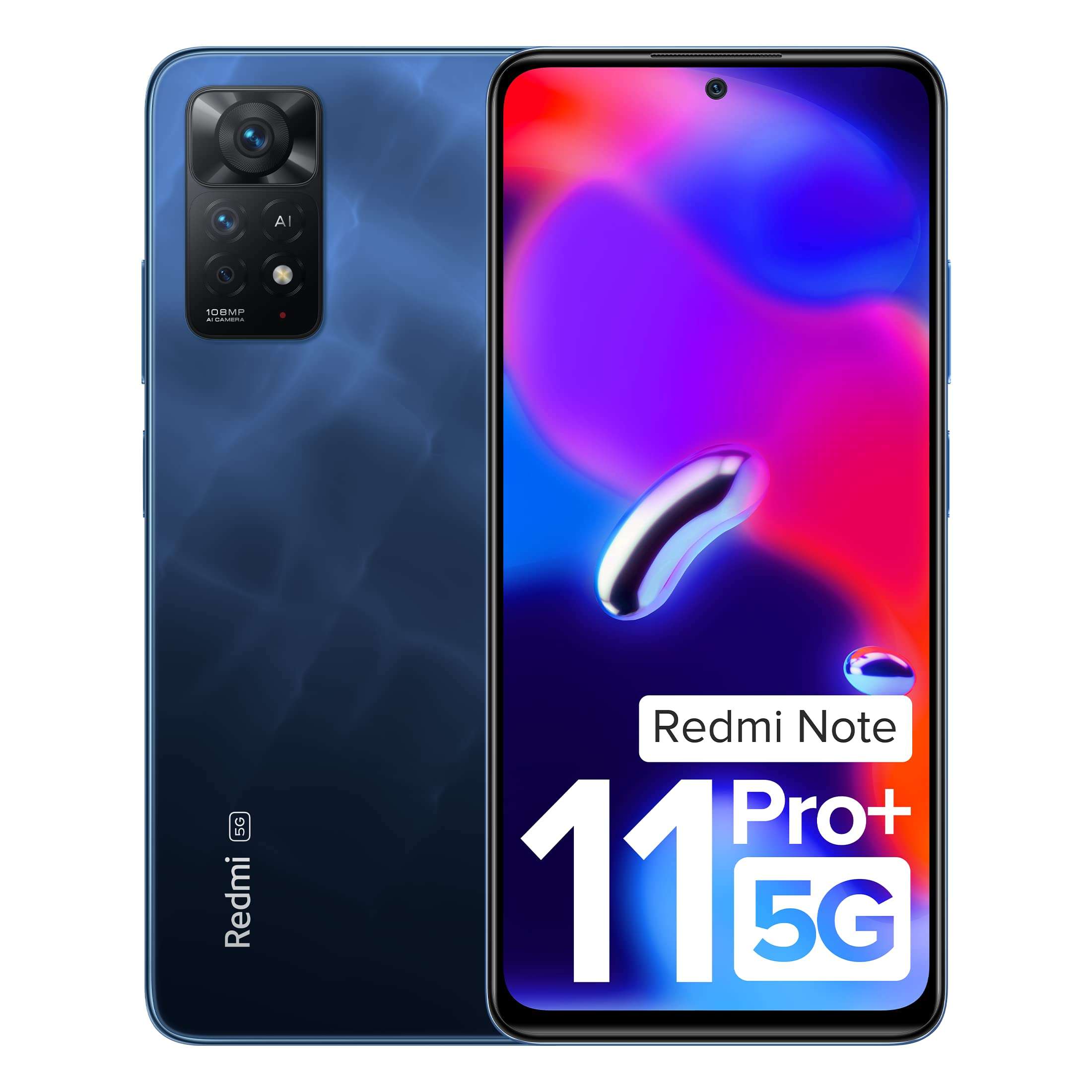Redmi Note 11 Pro + 5G (Mirage Blue, 6GB RAM, 128GB Storage) | 67W Turbo Charge | 120Hz Super AMOLED Display | Additional Exchange Offers | Charger Included 1