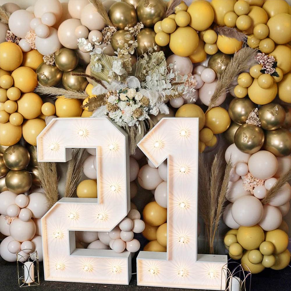 Blush Yellow Balloon Garland Kit Double Stuffed Mustard Ivory White Balloons Pastel Lemon Gold Latex Balloon Arch For Baby Shower Birthday Sunflower Theme Decoration 5