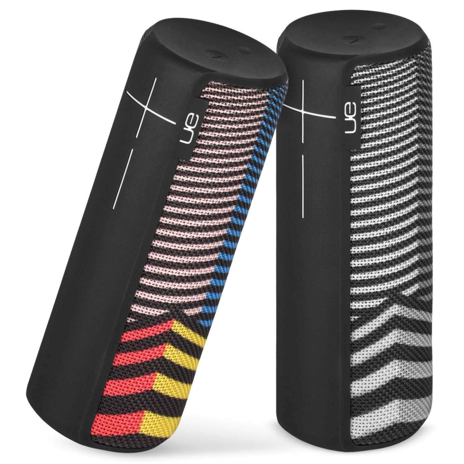 Logitech UE Boom 2 Portable Waterproof Bluetooth Speaker - Wireless Boom Box - Downtown Deco Multi-Color and Black White Stripes - Bulk Packaging (Twin Pack - 2 Speakers) 1