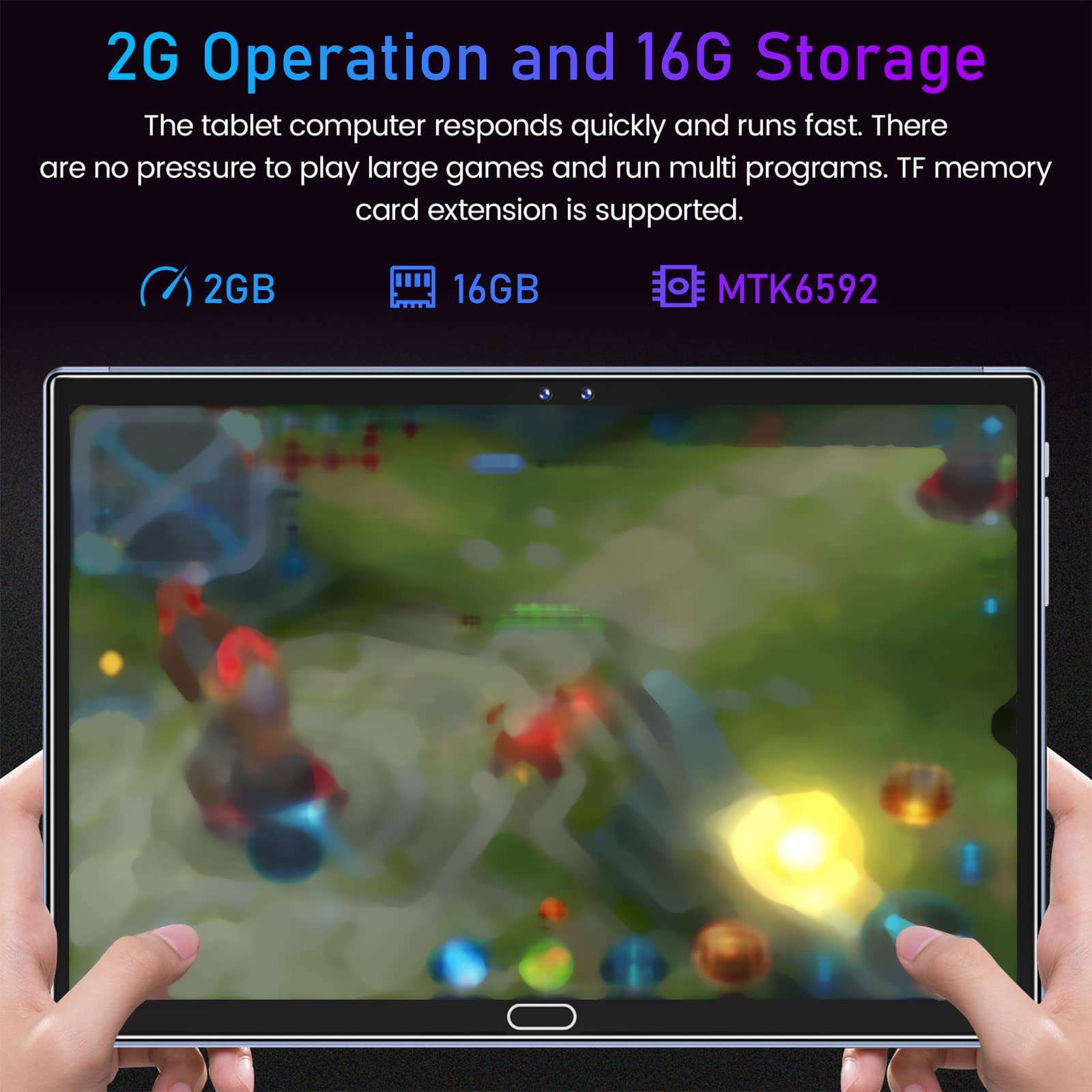 Qonioi Hd Tablet WiFi Bluetooth Android Voice Call Game Tablet,10 Inch IPS Display Screen,WiFi,2gb Ram+16gb ROM,4000mah,Android 5.1 System Excellent Performance, Stylish Appearance 3