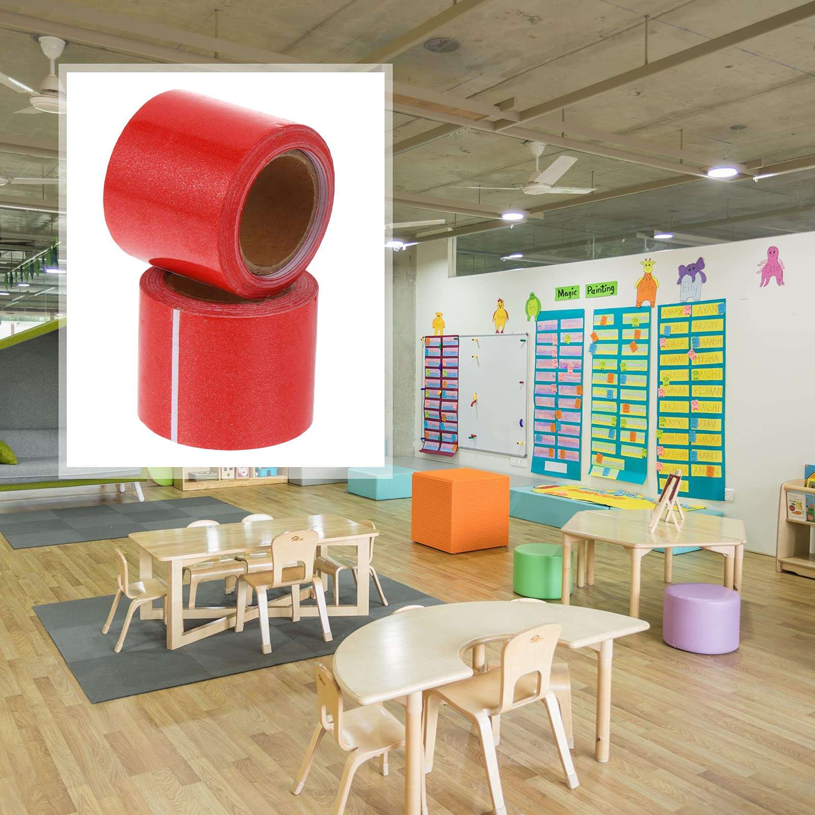 2 rolls of Whiteboard Border Stickers Anti- collision Glass Waistline Stickers 5