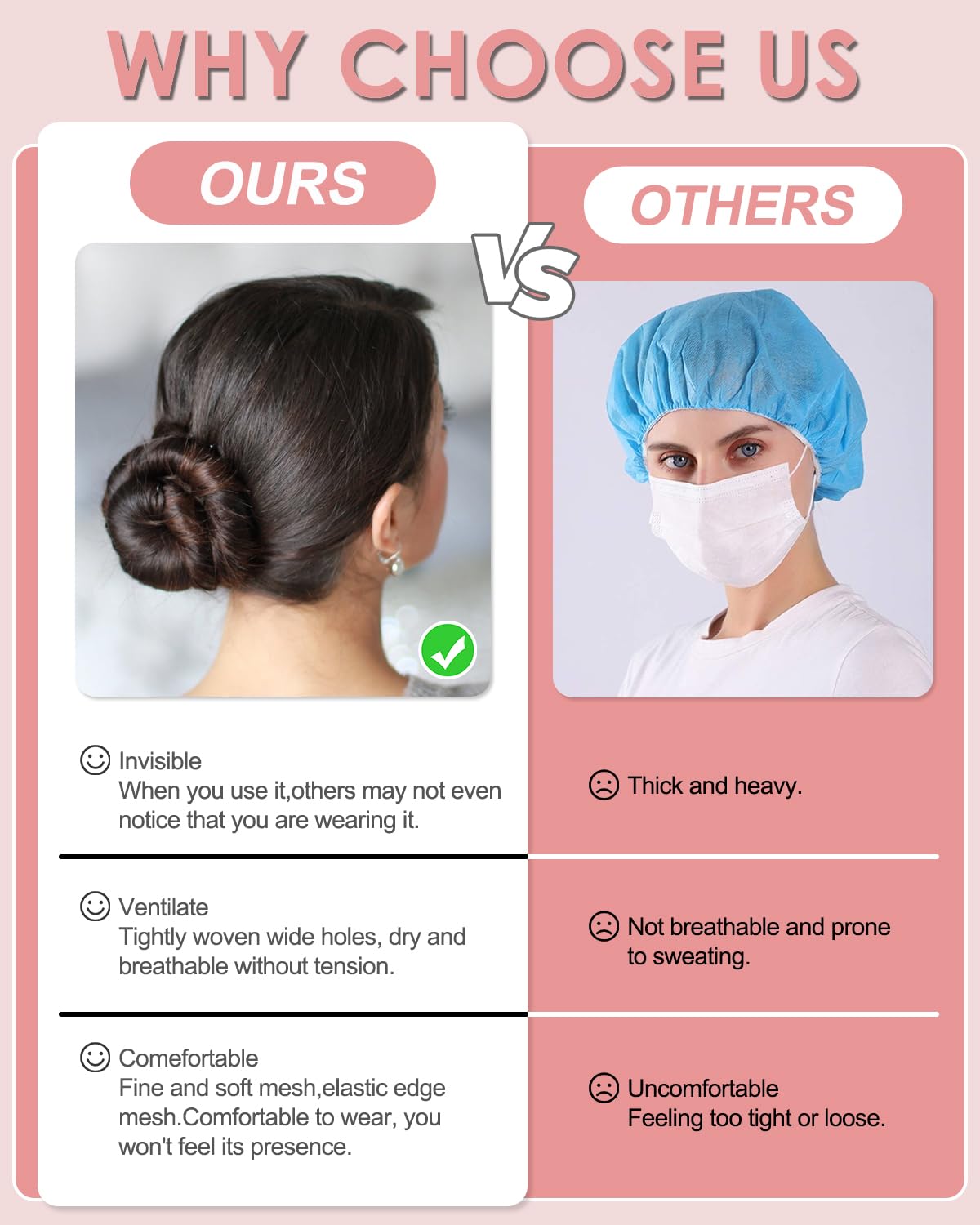 Smilco Hair Net 150 Pcs, 20 Inches Hair Nets Elasticity Invisible Elastic Mesh for Food Service, Ballet Bun, Sleeping, Women and Wig 5