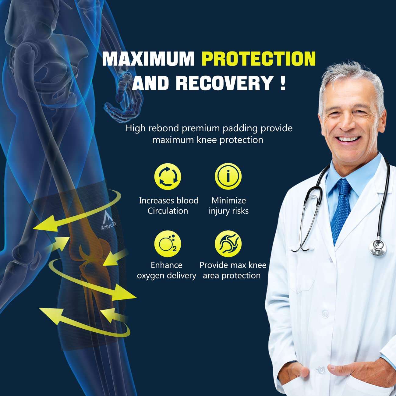 Volleyball Knee Pads for Men Women Boy Girl , Knee Protector Knee Supporter . Knee compression Sleeve with high Protection Cushion for Volleyball ,Running ,House Cleaner , Worker , Weight lifting , Dancer 4