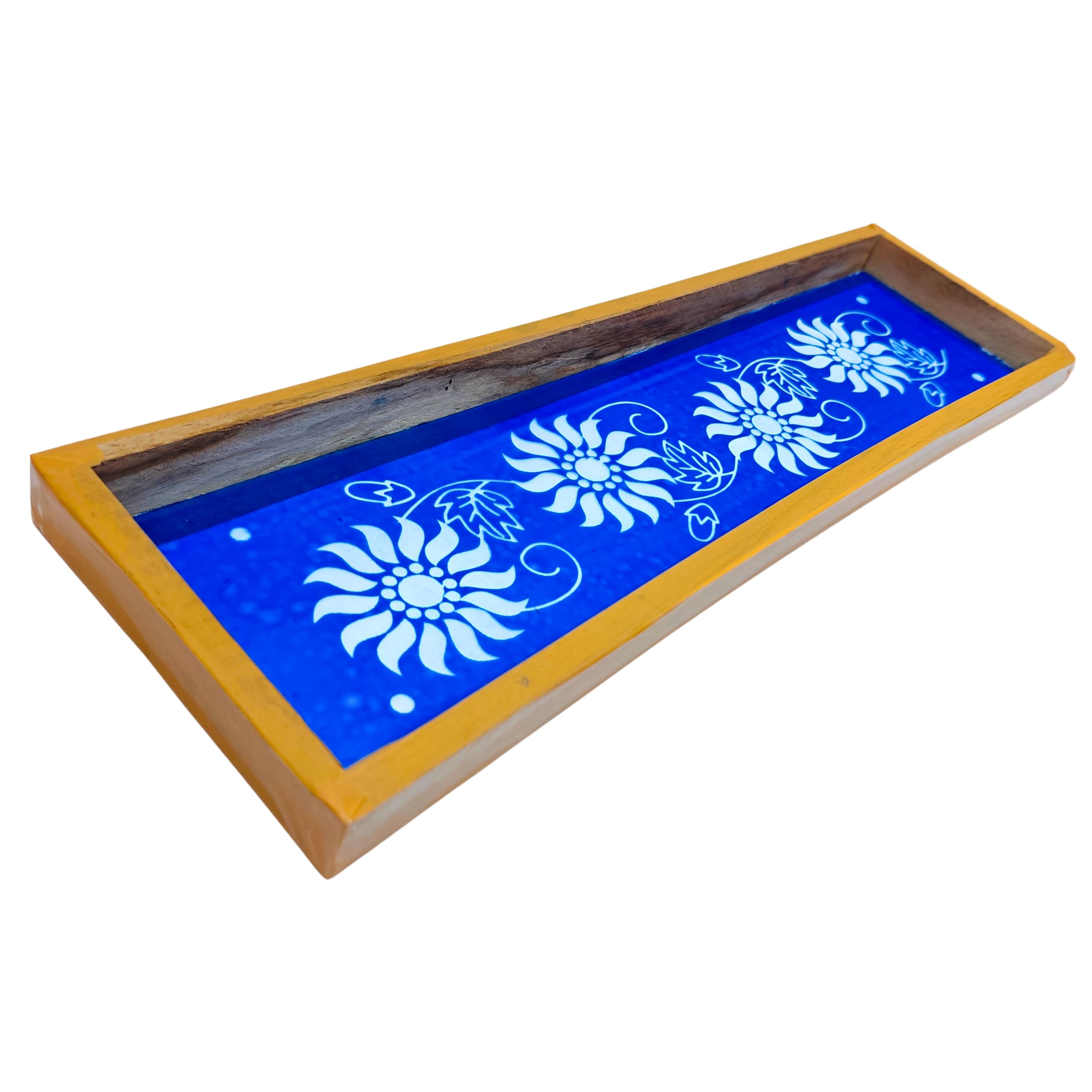 Anciently Sun Flower Border Rangoli Stencil Wooden, Rangoli Sacha Wooden, 1 Piece (17x5 Inches)