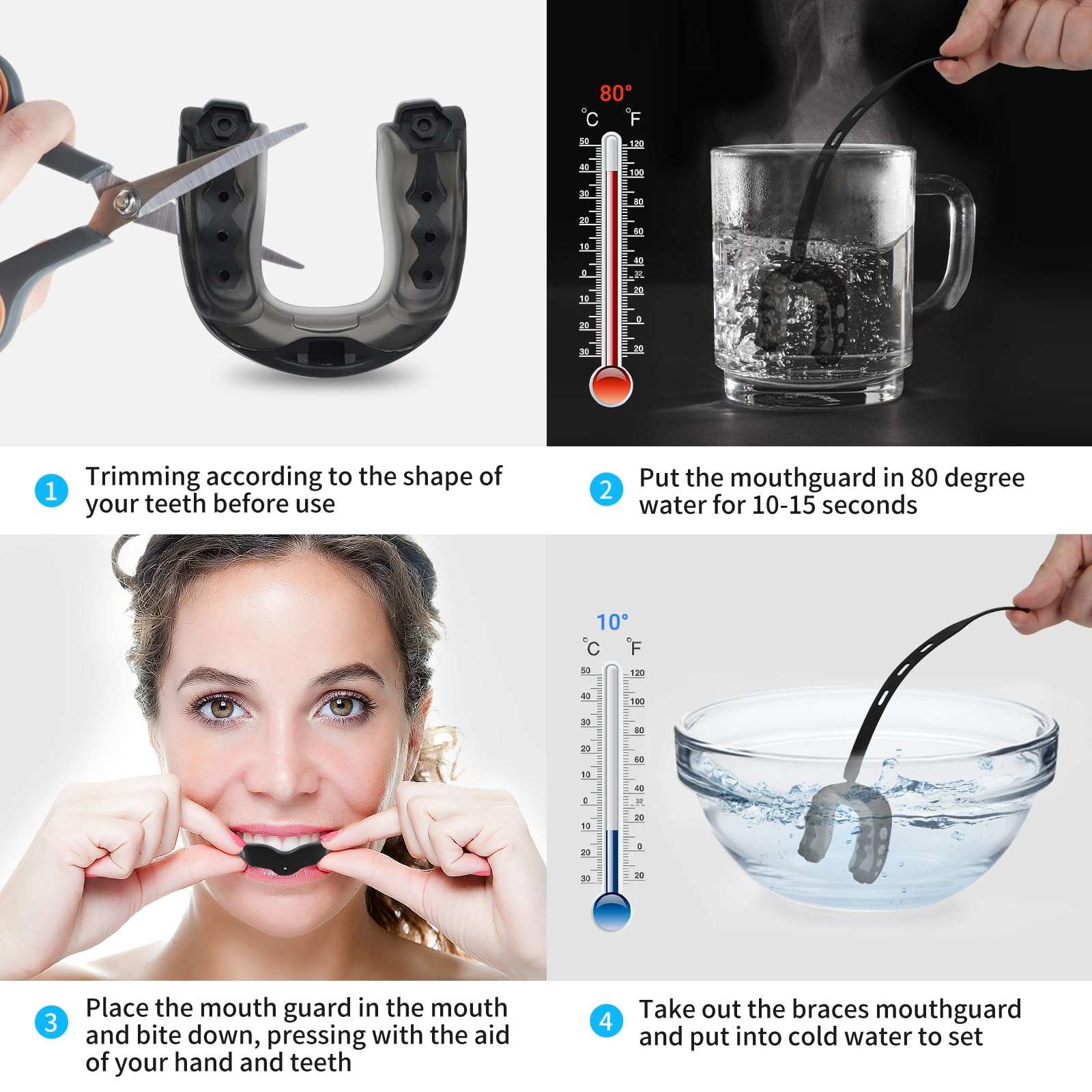 4Pack Football Mouth Guard, Soft Youth Mouth Guard Football Mouthpiece, Professional Sports Mouth Guard for Boxing, Basketball, MMA, Lacrosse and Hockey 6