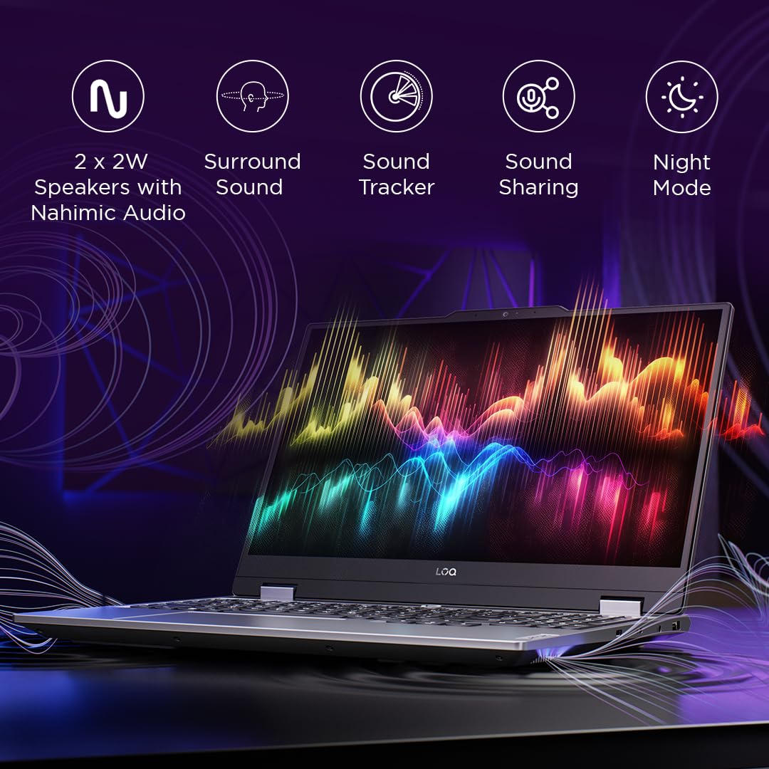 Lenovo LOQ Intel Core i5-12450HX 15.6" (39.6cm) 144Hz 300Nits FHD Gaming Laptop (12GB/512GB SSD/Win 11/NVIDIA RTX 2050 4GB/100% sRGB/3 Month Game Pass/Luna Grey/2.4Kg), 83GS008VIN 3