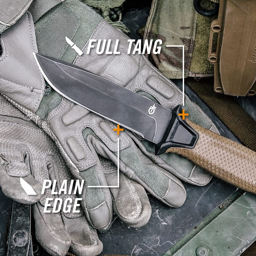 Gerber Gear StrongArm - Fixed Blade, Full Tang Knife - Camping Knife with Multiple Carry Options - Black, Serrated Edge 6