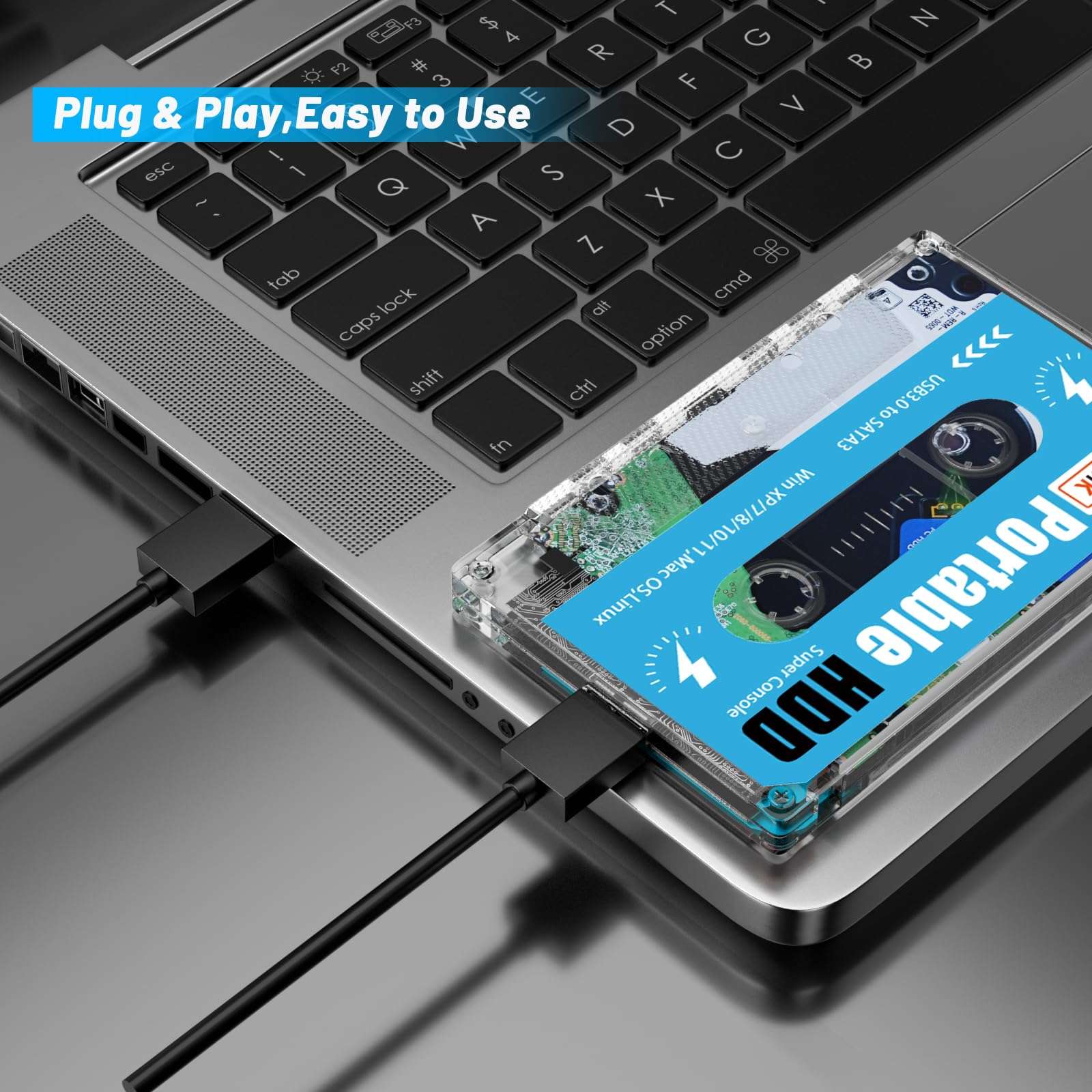 Kinhank 500GB HDD External Hard Drive with Batocera 33,111700 Retro Games,Retro Game Console Compatible with Most Emulators,SATA 3.0,for Laptop/PC/Windows/Mac OS,Plug & Play 6