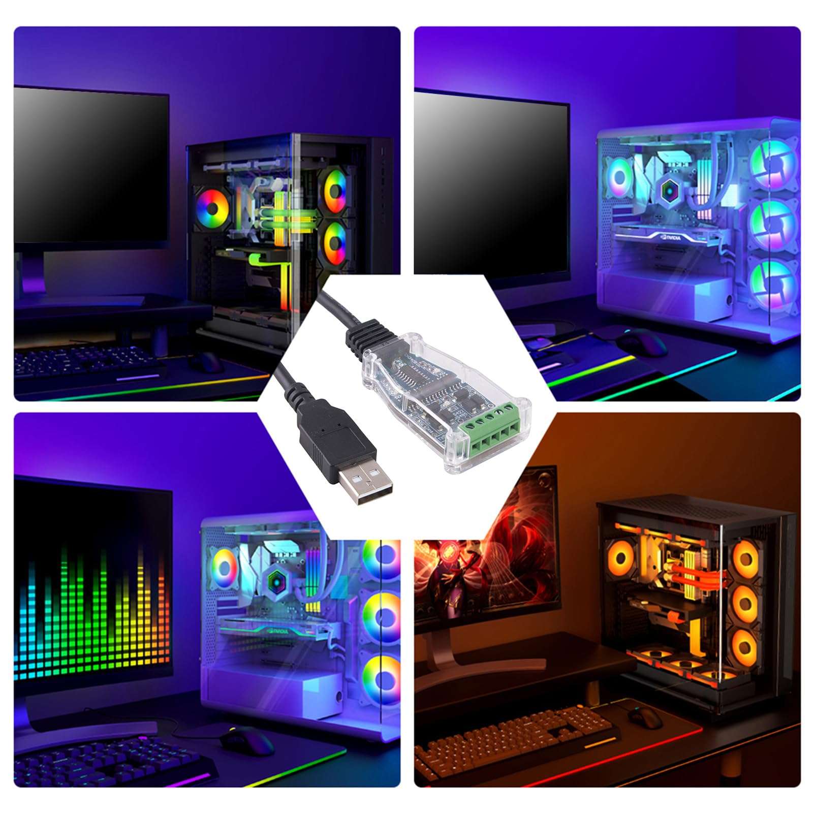 jiingekk USB To RS485 Module Converter Communication Cable For Fast Data Transfer Stable Connection 3