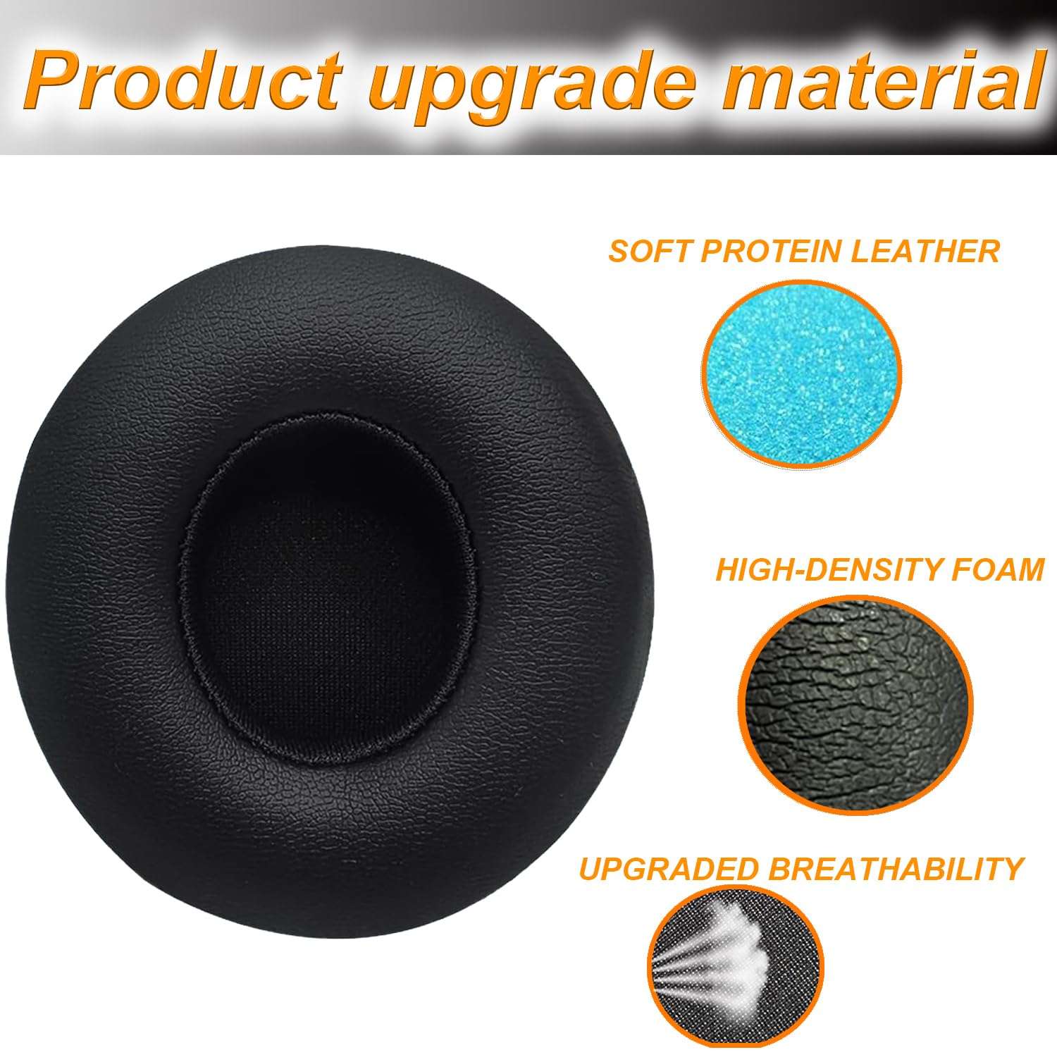 Replacement Ear Pads for Beats Solo 2 Wireless On-Ear Headphone/Soft Protein Leather/Noise Isolation Memory Foam/Strong Adhesive Tape/Cloud Like Comfort/Extra Durable 4