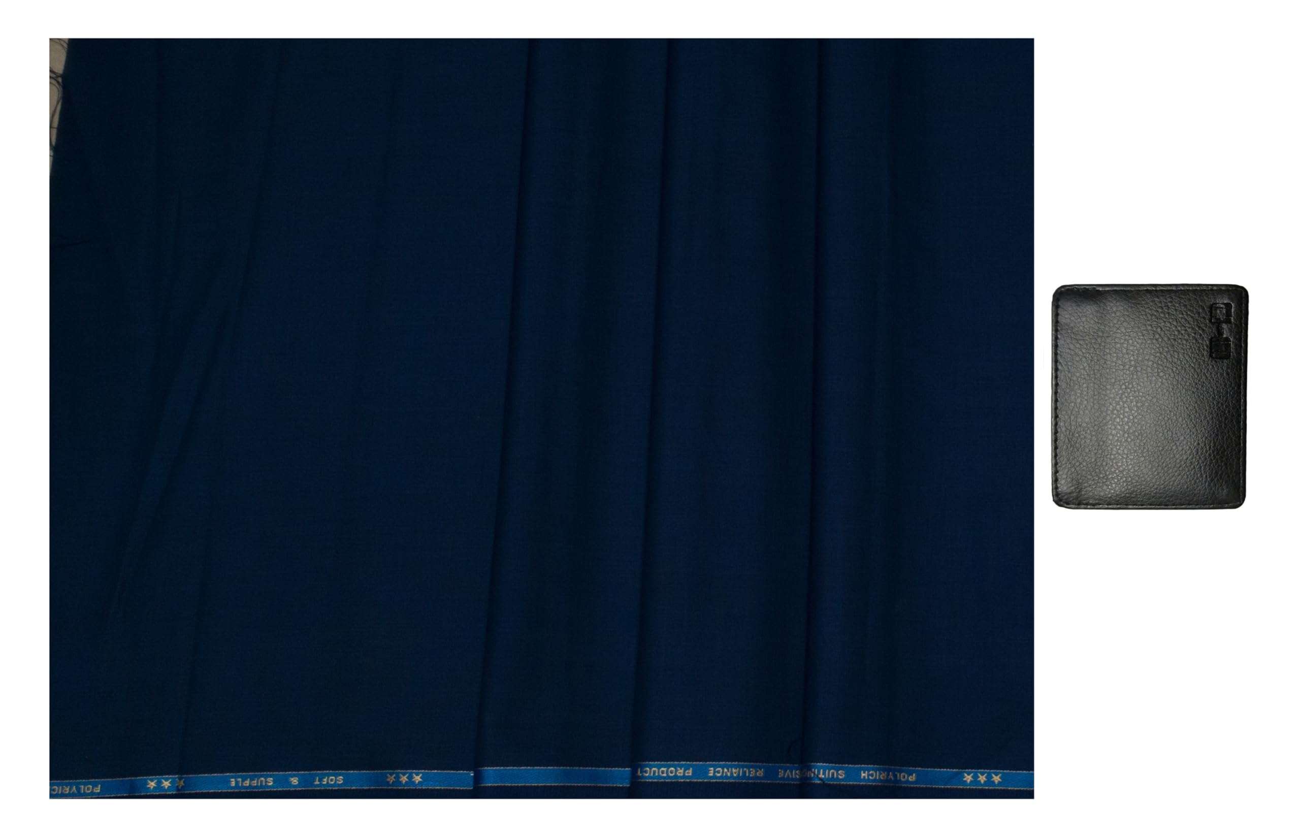 Vimal 0-Degree Men's Poly-Viscose Unstitched 2.6 m Fabric and Wallet (Free Size) 1