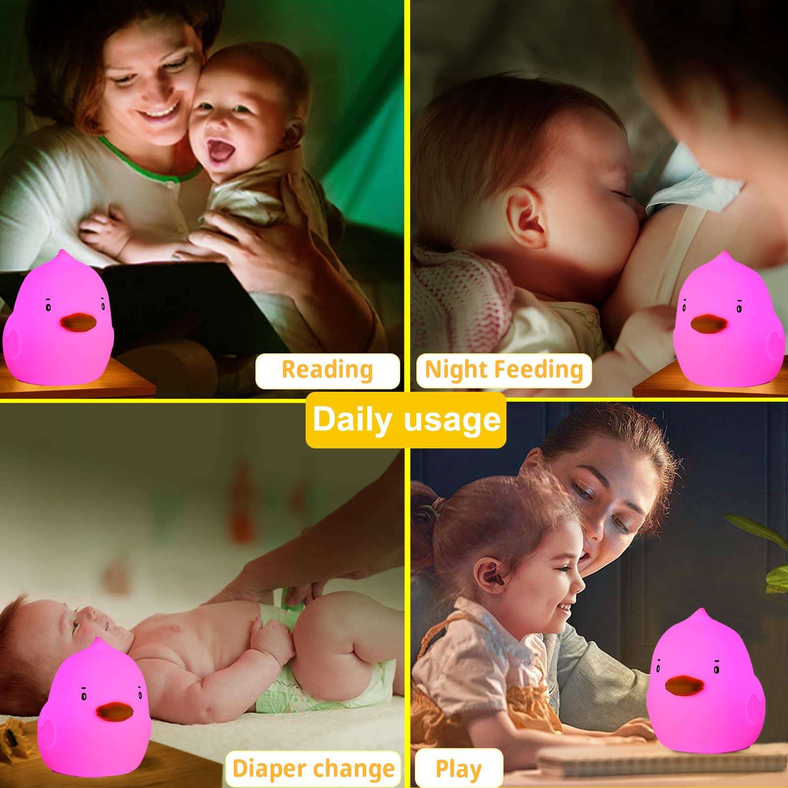 Tremdwoto Duck Night Light for Kids - Light up Duck, Birthday/Christmas Gift for Baby, Child, Toddler 6