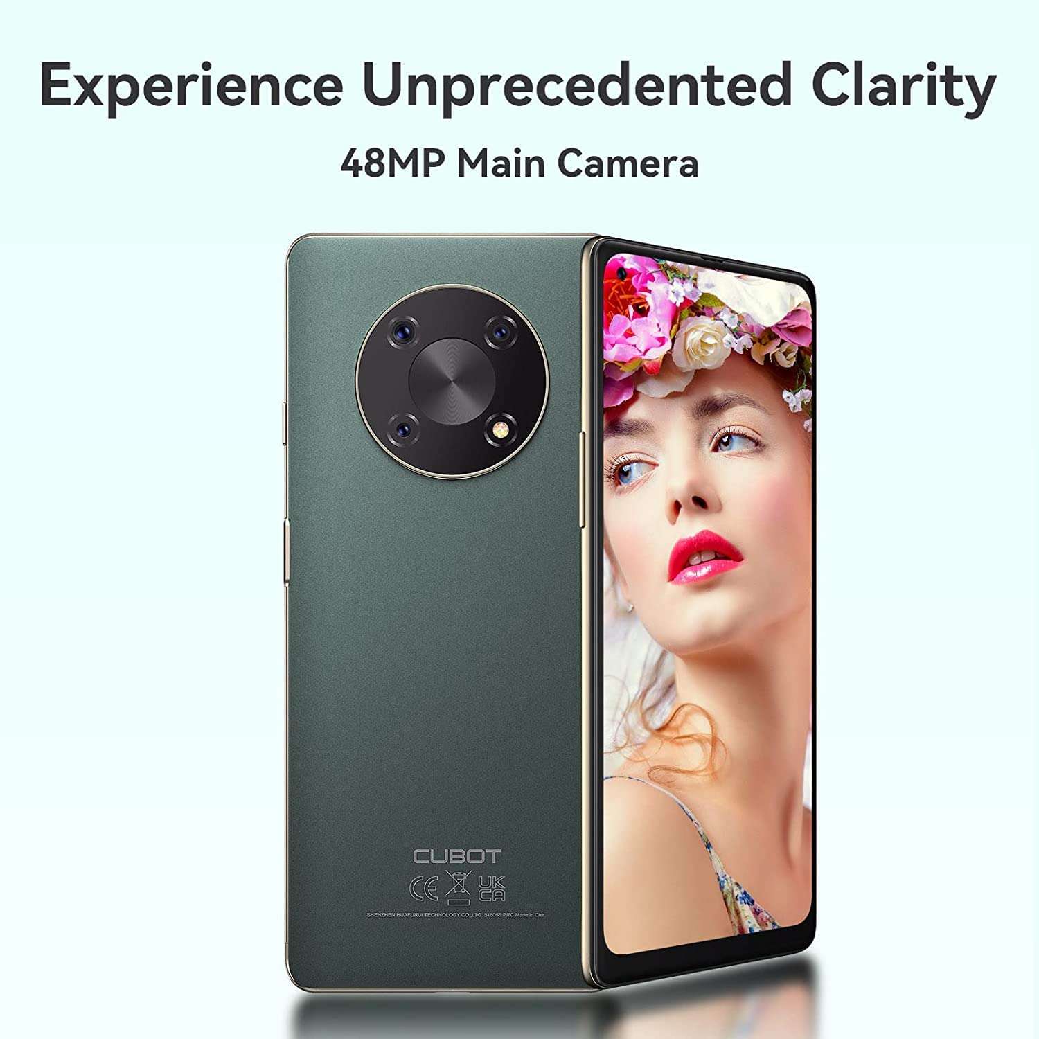 CUBOT Max 3P Unlocked Smartphone, Android 11 Cell Phone，6.95" Screen，4GB RAM + 64GB ROM, 4G Dual Sim Smartphone, 5000mAh Battery, 48MP Camera, Face-ID,Touch-ID, NFC, OTG, GPS, US Version（Green） 3