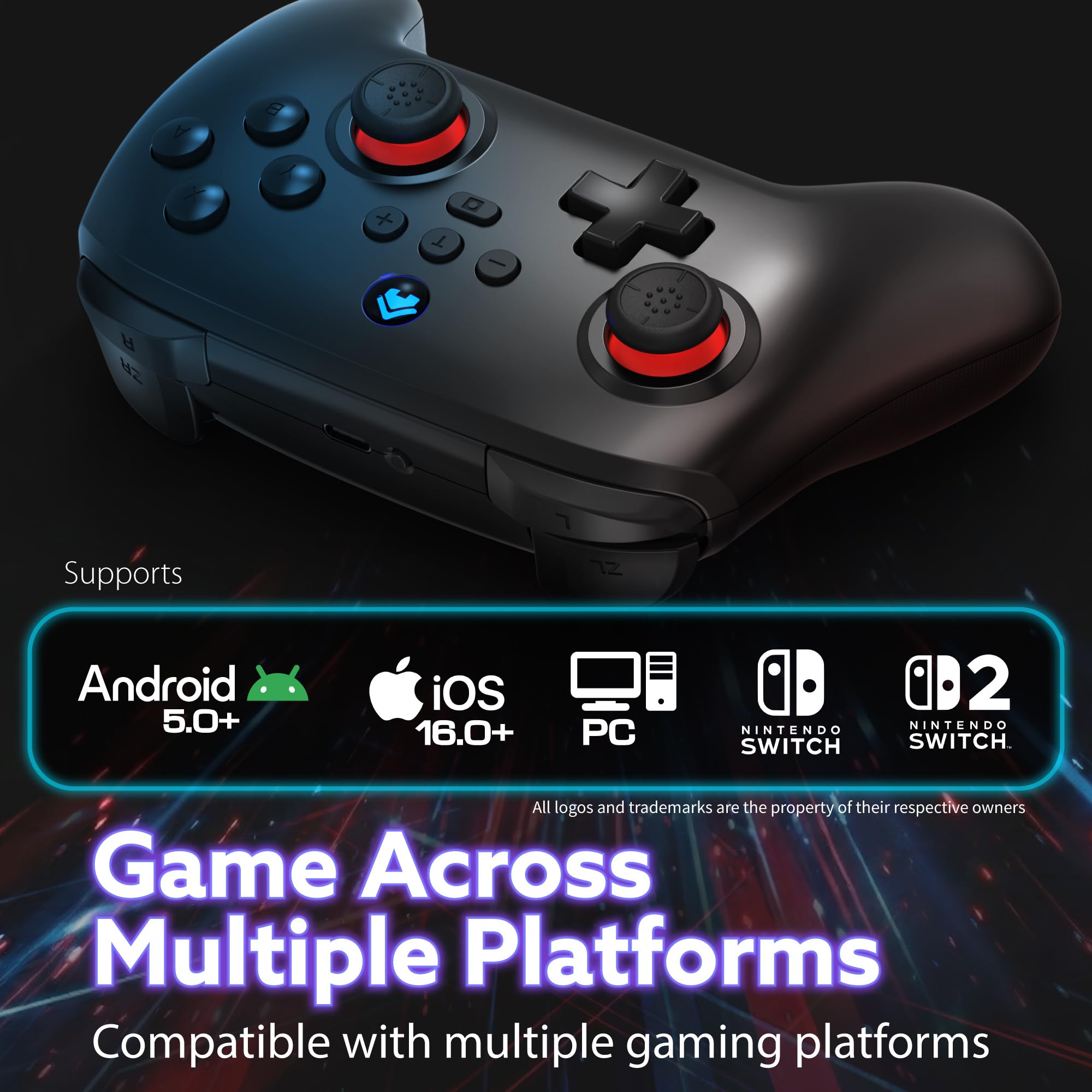 Fosmon Wireless Controller Compatible with Switch 2/1/Lite/OLED/Steam Deck/Android/iOS (Wired Mode for PC) Gaming Pro Controller with Turbo, Motion Control, Vibration, Digital Triggers, USB-C Charging 4