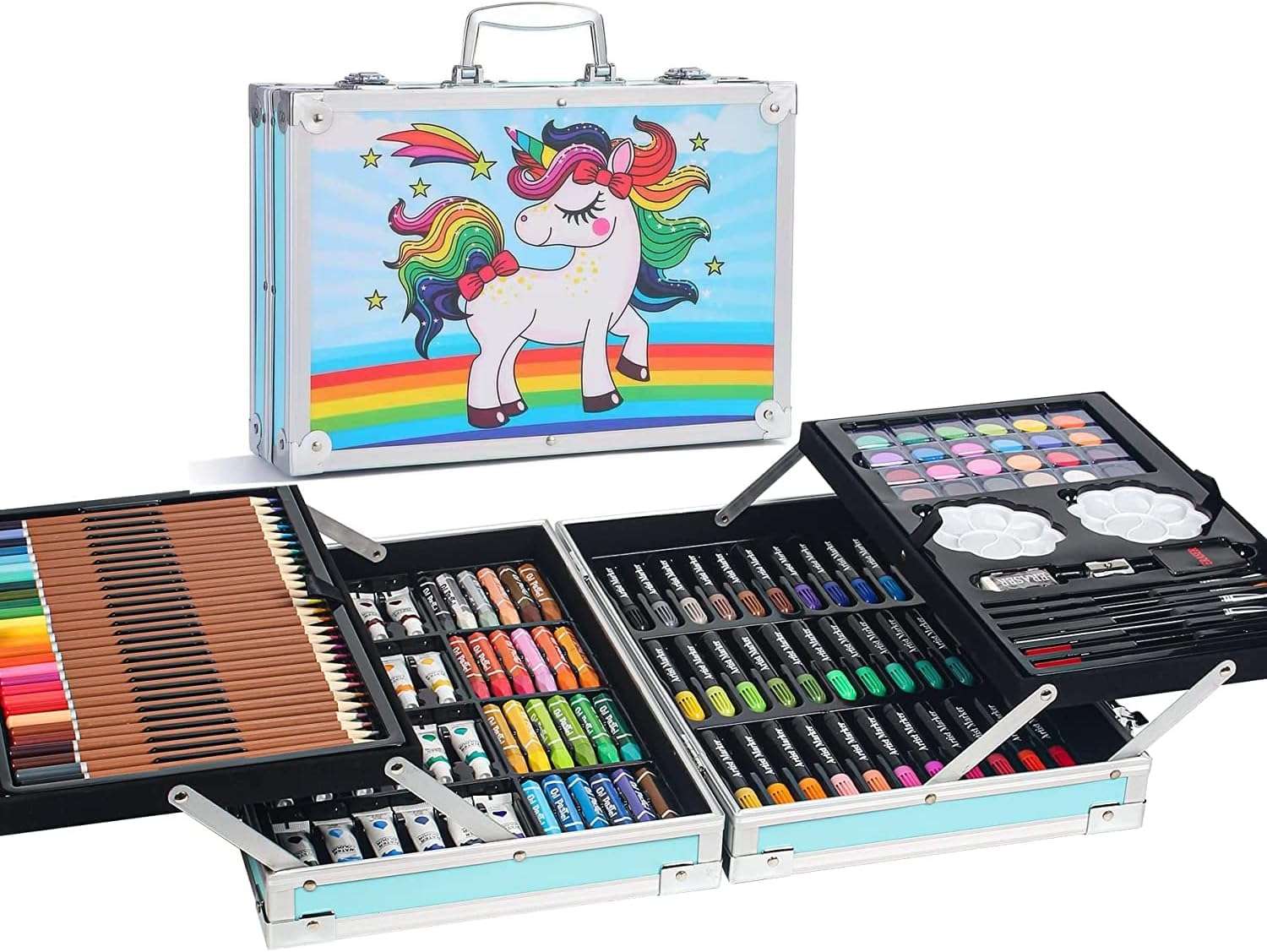 Radhey Preet 145pcs Drawing Color Kit in Unicorn Print | Available in Multi Color | Briefcase Style Case | RP020 6